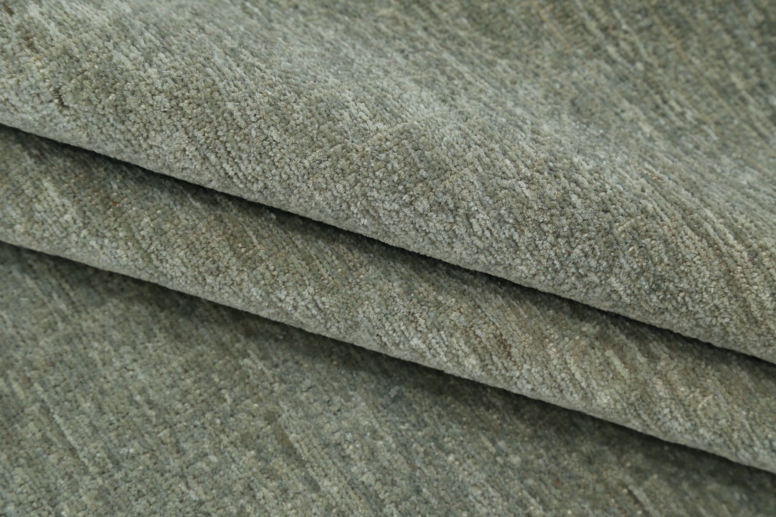 8.8x11.7 Ft Hand Knotted Sage Green Wool Area Rug. Minimal Design Carpet photo Textiles