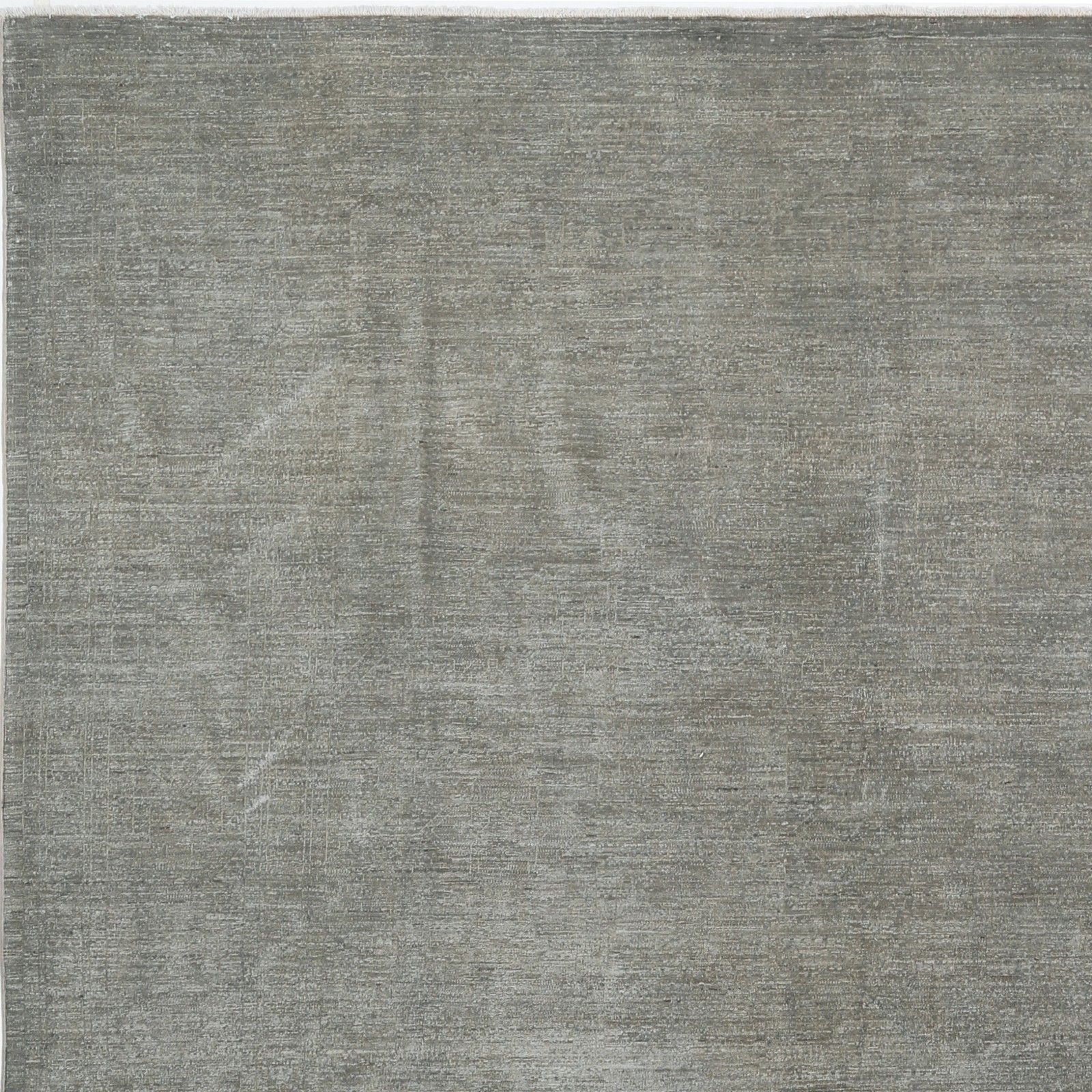 8.8x11.7 Ft Hand Knotted Sage Green Wool Area Rug. Minimal Design Carpet photo vinterior