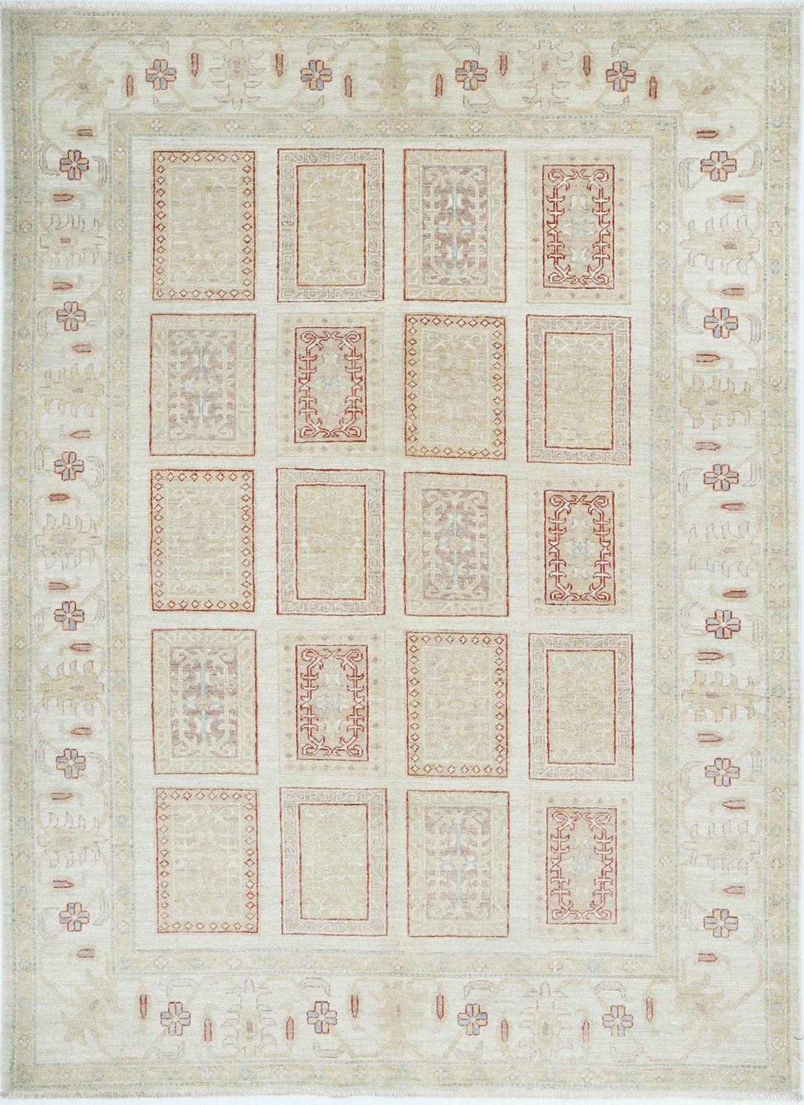 5.7x7.8 Ft 100% Natural Wool Hand Knotted Turkish Area Rug For Living Room