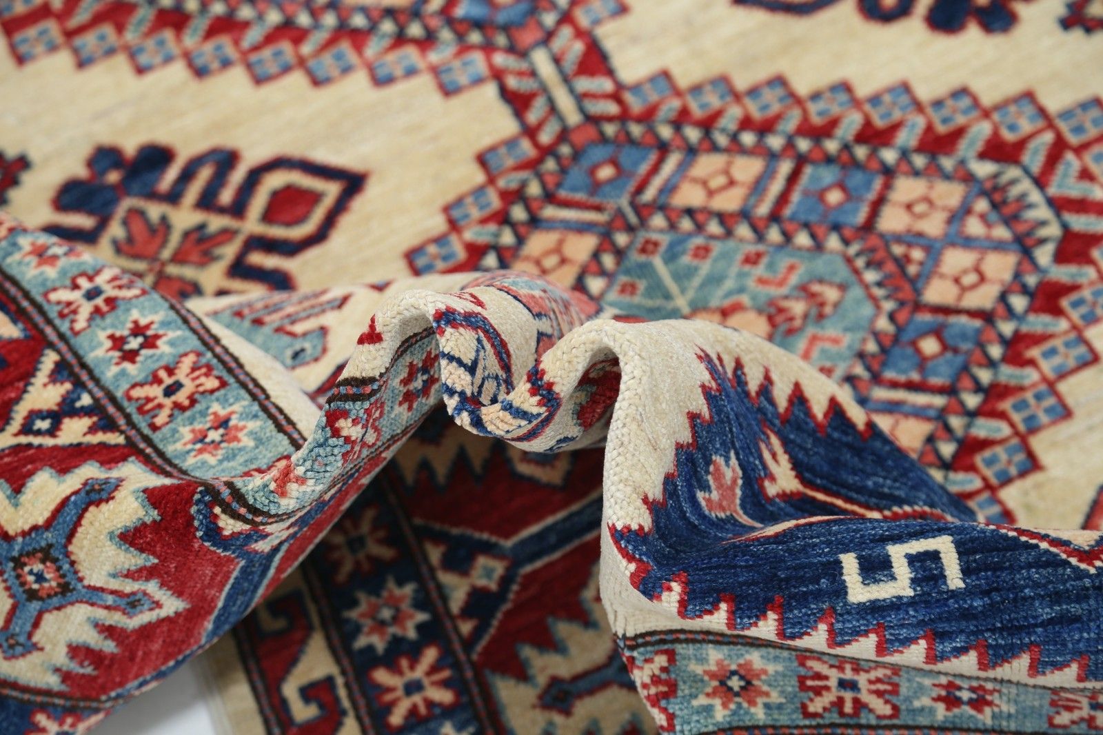 5x6.5 Ft Decorative Turkish Area Rug. Hand Knotted Geometric Rug For Living Room photo vinterior