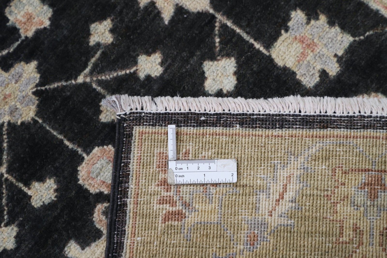 2.7x8.2 Ft Floral Hallway Runner. Black Kitchen Rug. Handknotted Corridor Rug photo 1064.0