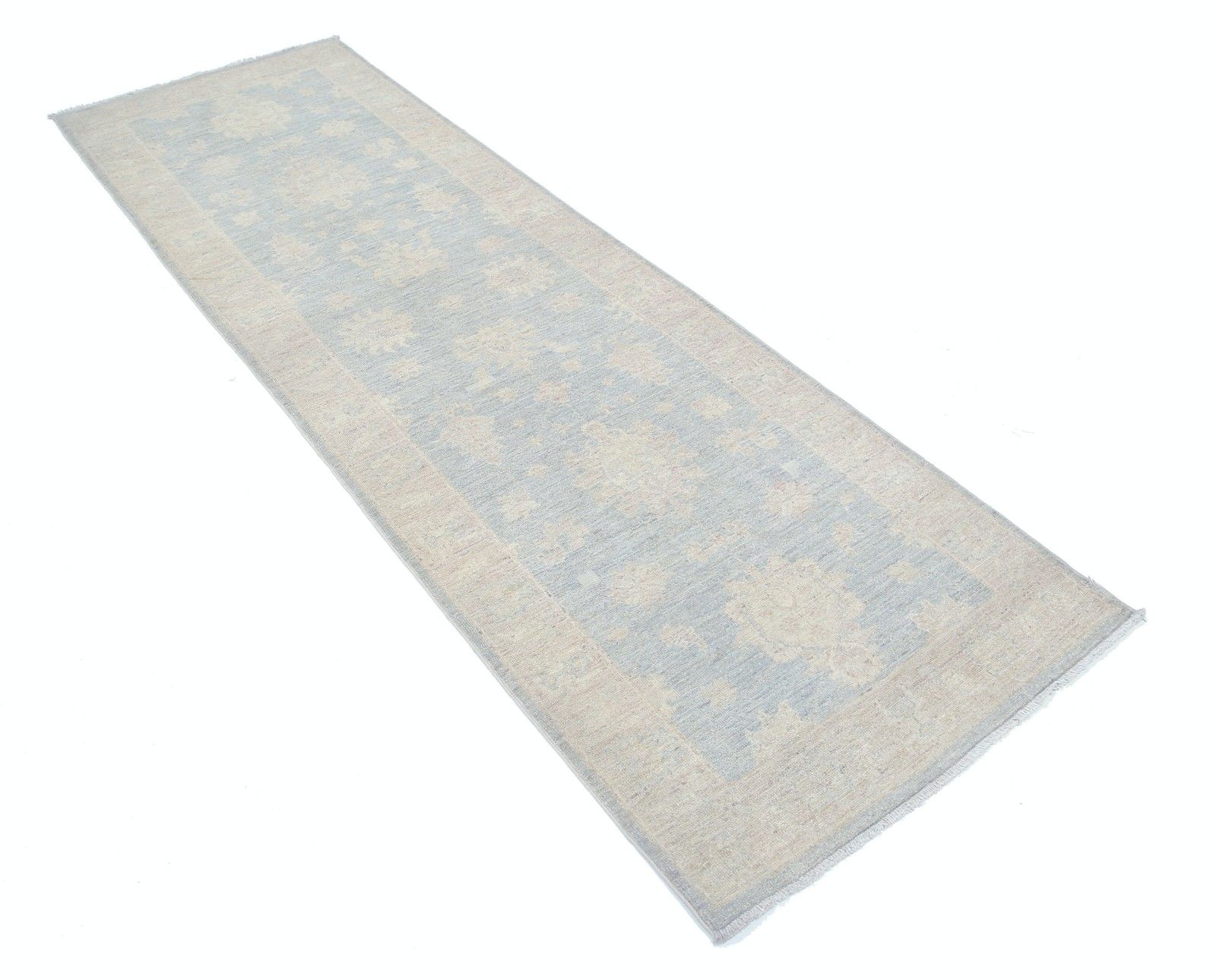 2.6x8.6 Ft Floral Runner Rug For Kitchen. Handknotted Hallway Rug In Soft Tones photo furniture