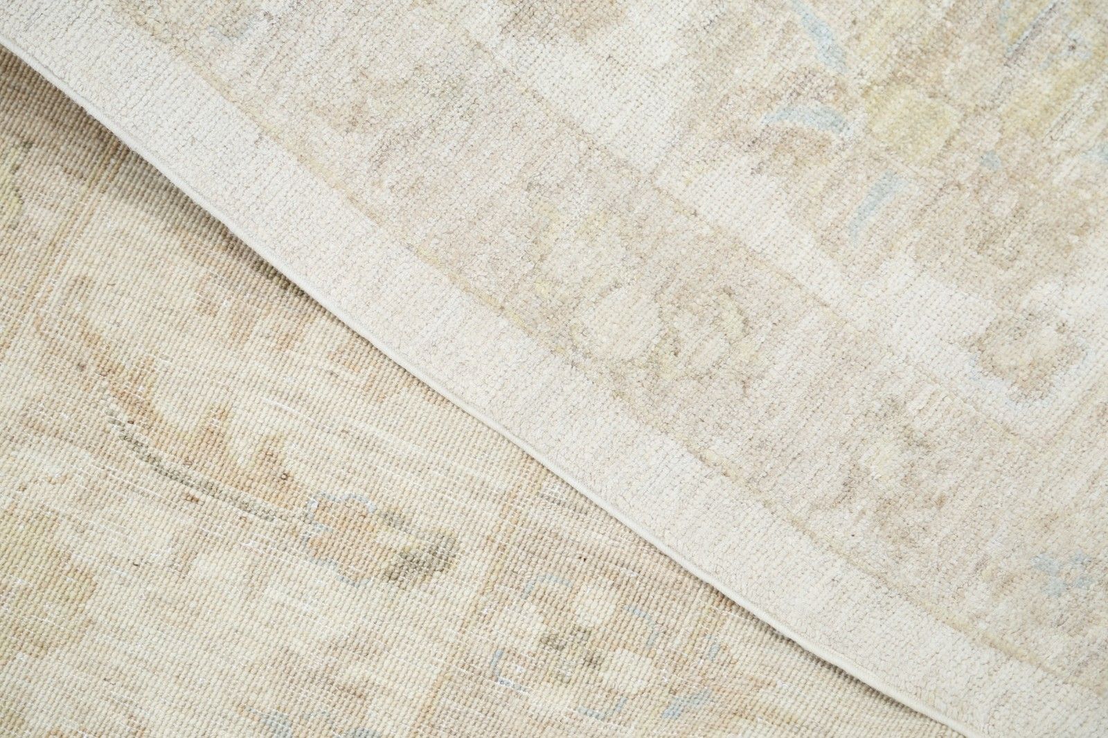 8x10 Ft Handknotted Beige Wool Oushak Large Area Rug With All Over Floral Design photo 3908.0