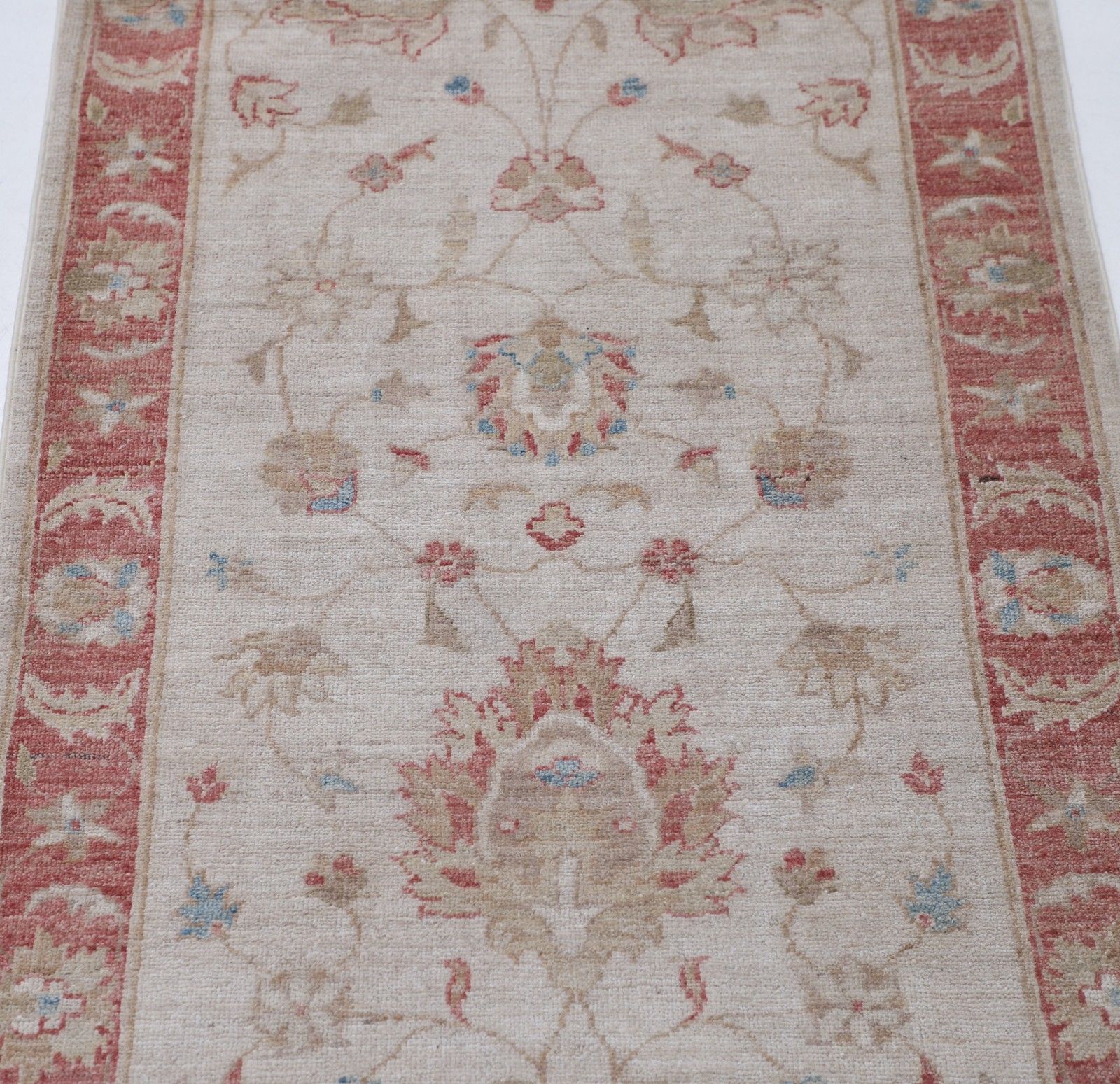 2.5x7.7 Ft Beige Hallway Runner Rug. Handmade Runner Rug For Corridor & Kitchen photo for sale