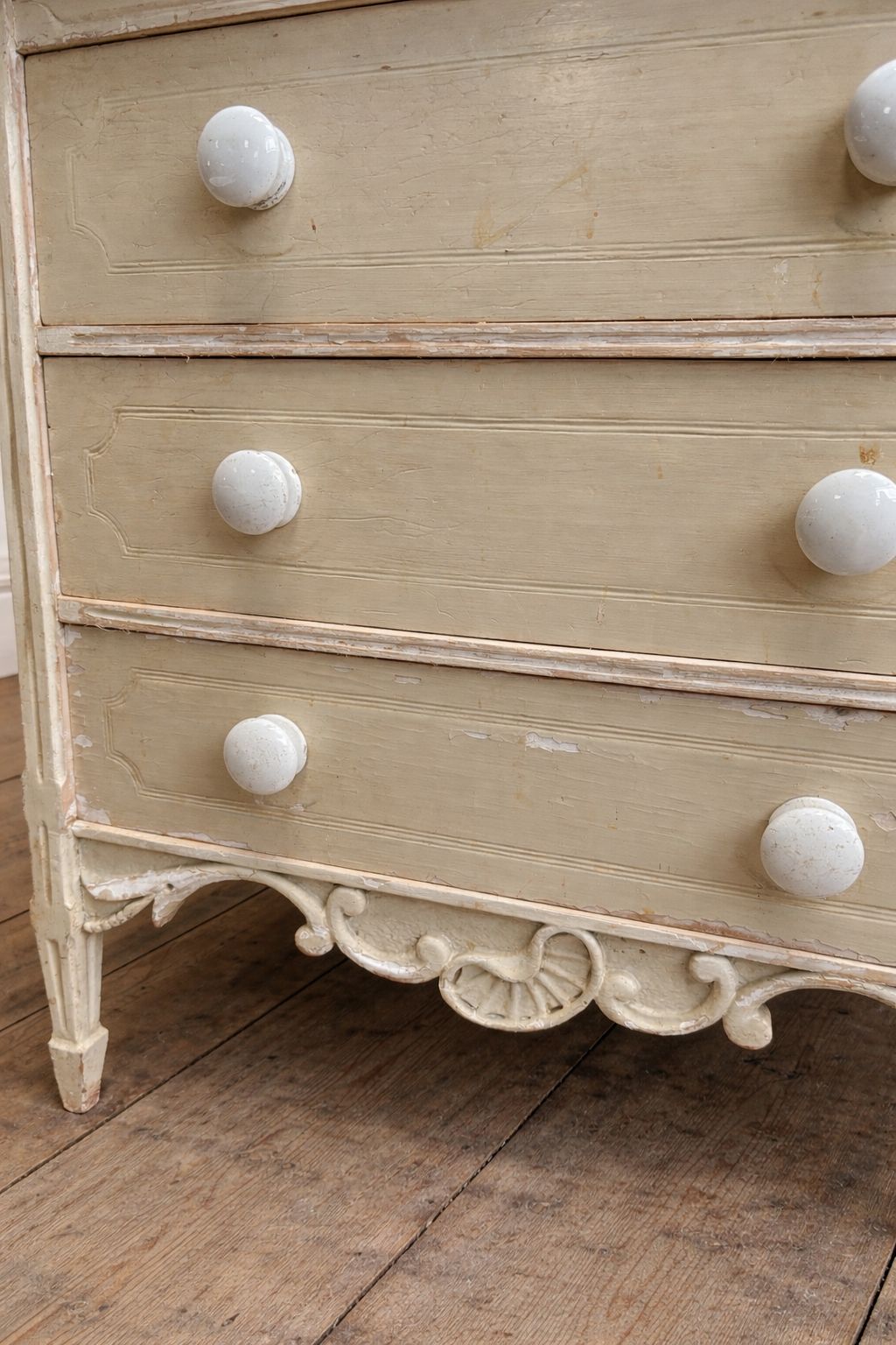 Vintage French Original Painted Chest Of Drawers photo for sale