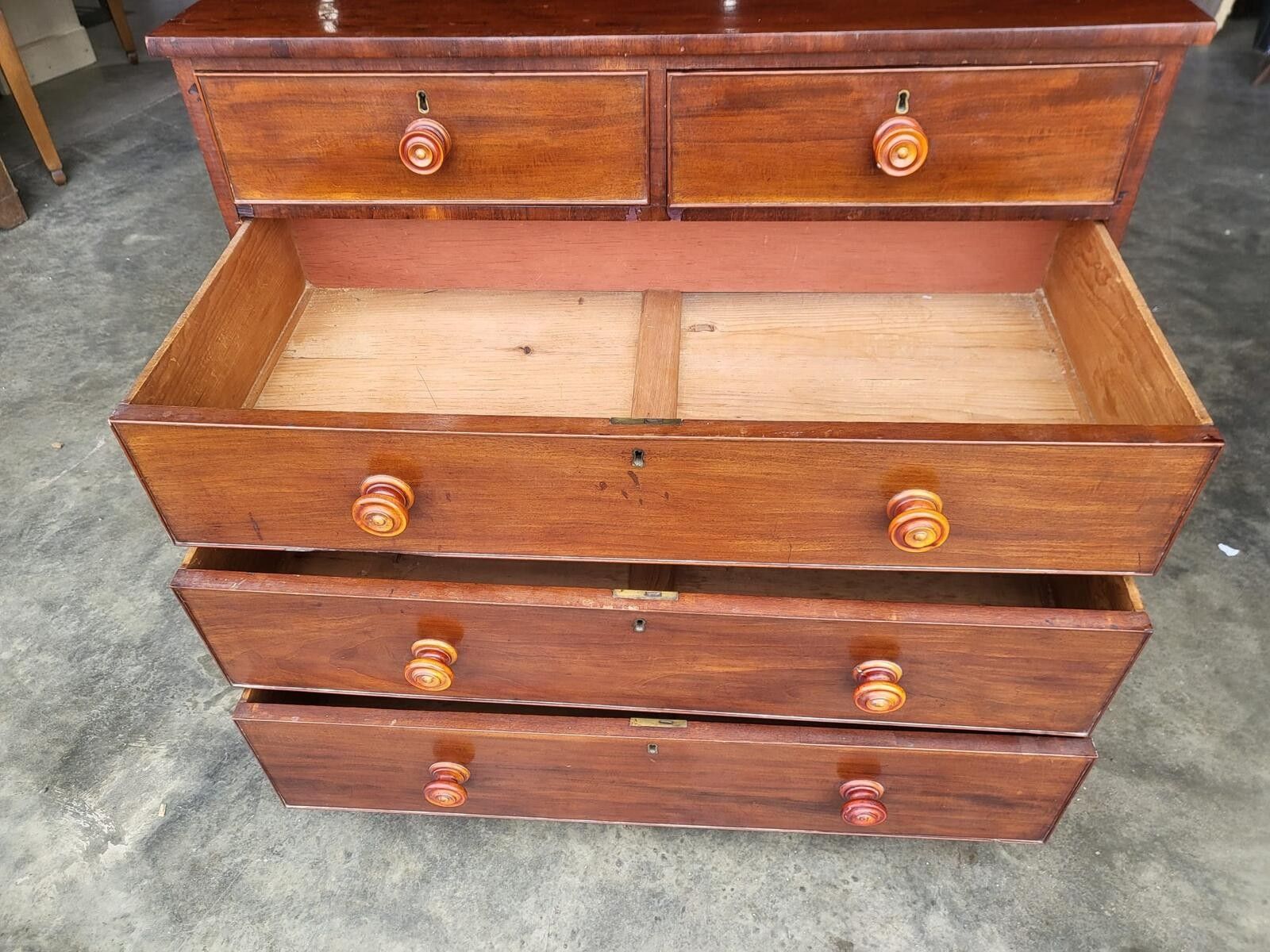 photo for sale Antique Victorian 2 Over 3 Chest Of Drawers Bracket Feet