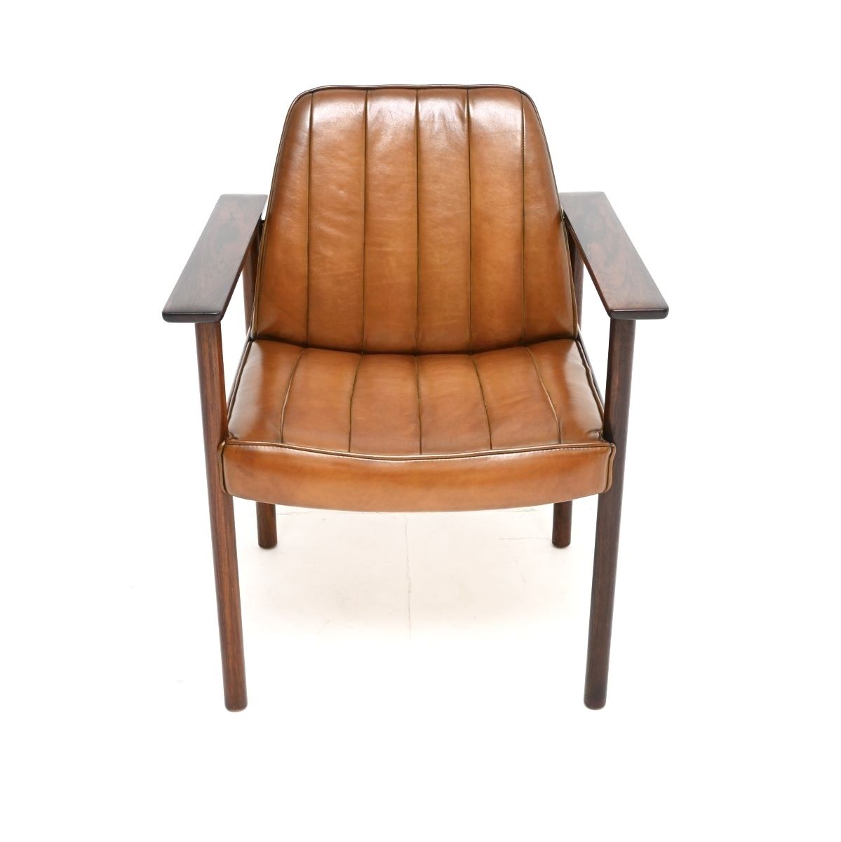 Vintage Rosewood And Leather Armchair / Desk Chair By Sven Ivar Dysthe For Dokka photo Furniture
