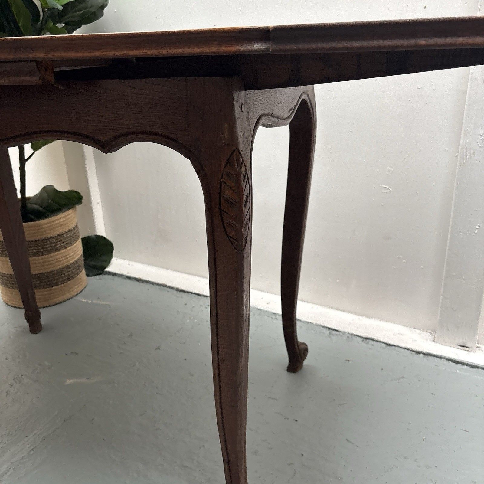 Vintage French Country Provincial Parquetry Extending Games Side Console Table photo buy