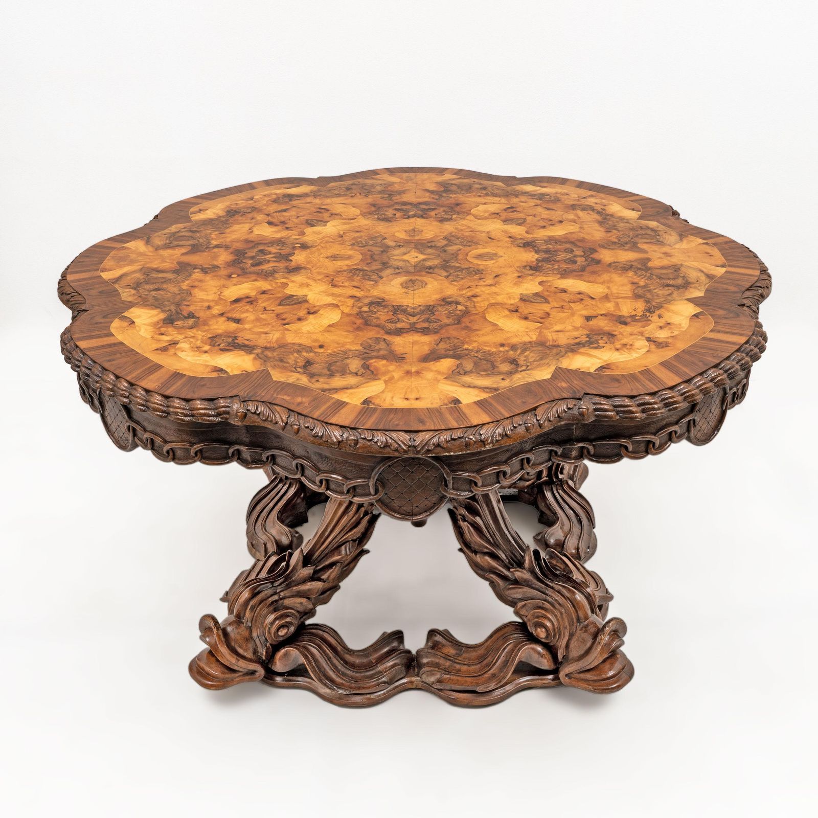 Attributed To Henry Eyles Victorian Walnut Center Table England Mid 19th Century photo furniture