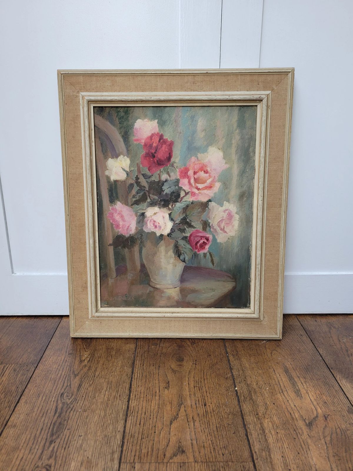 photo furniture Roses In Bloom  Original Mid Century Floral Still Life By Joan Elliot Bates(b1930)
