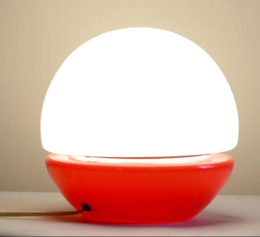 Mushroom Table Lamp Mid Century Glass štěpán Tabery 1960s Bohemia photo Verlichting