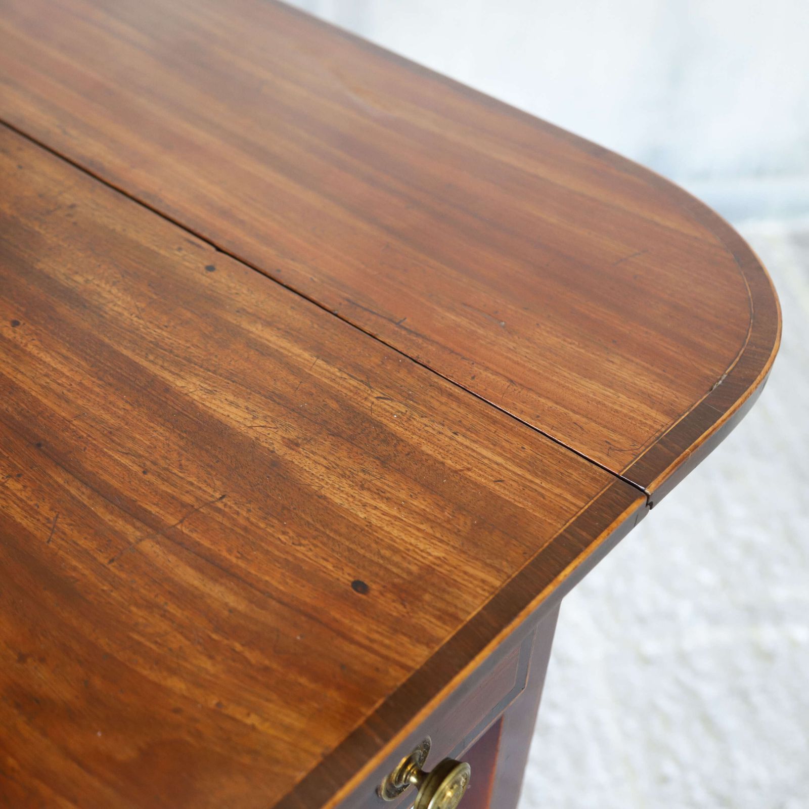 Furniture Late 18th Century Sheraton Style Mahogany Pembroke Table   Partridge Wood Cross Banding photo