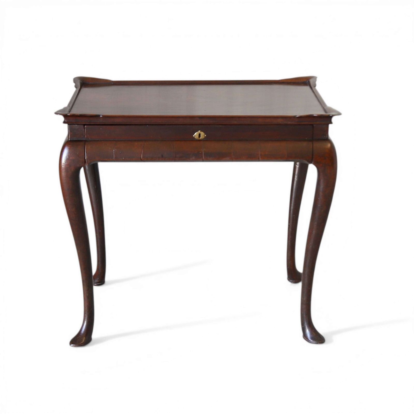 Early Georgian George II Cuban Mahogany Tray Top Silver Table With Cabriole Legs