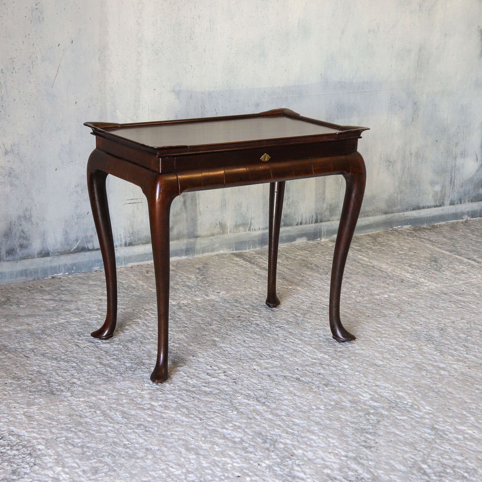 Early Georgian George II Cuban Mahogany Tray Top Silver Table With Cabriole Legs photo 7750.0