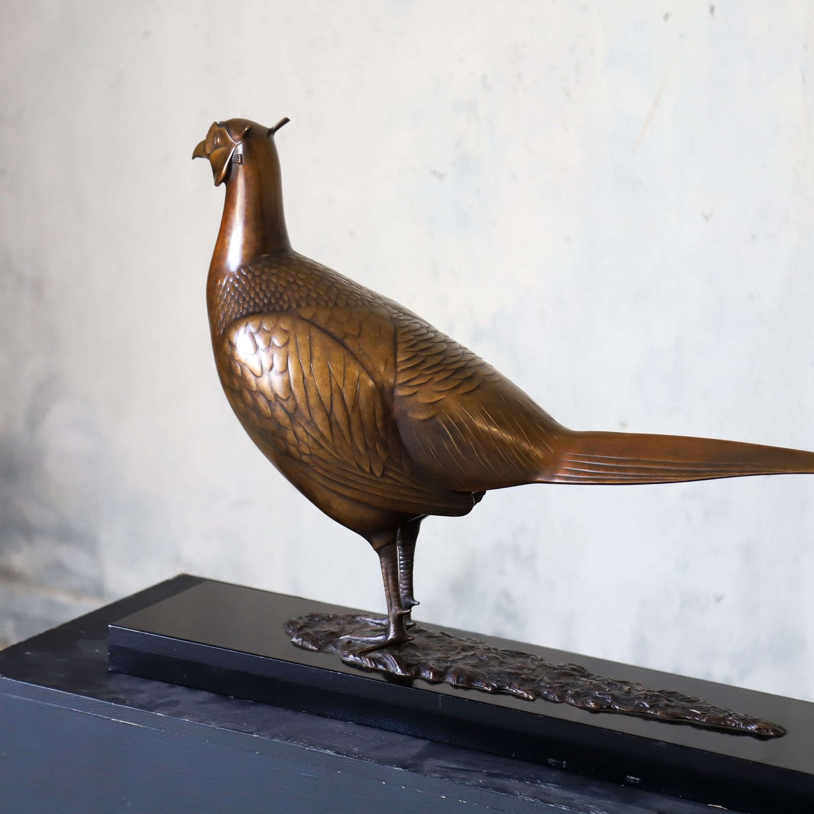 photo vintage Bronze Pheasant Sculpture By David Norris Frss, Limited Edition 1/9, Lost‑Wax Cast