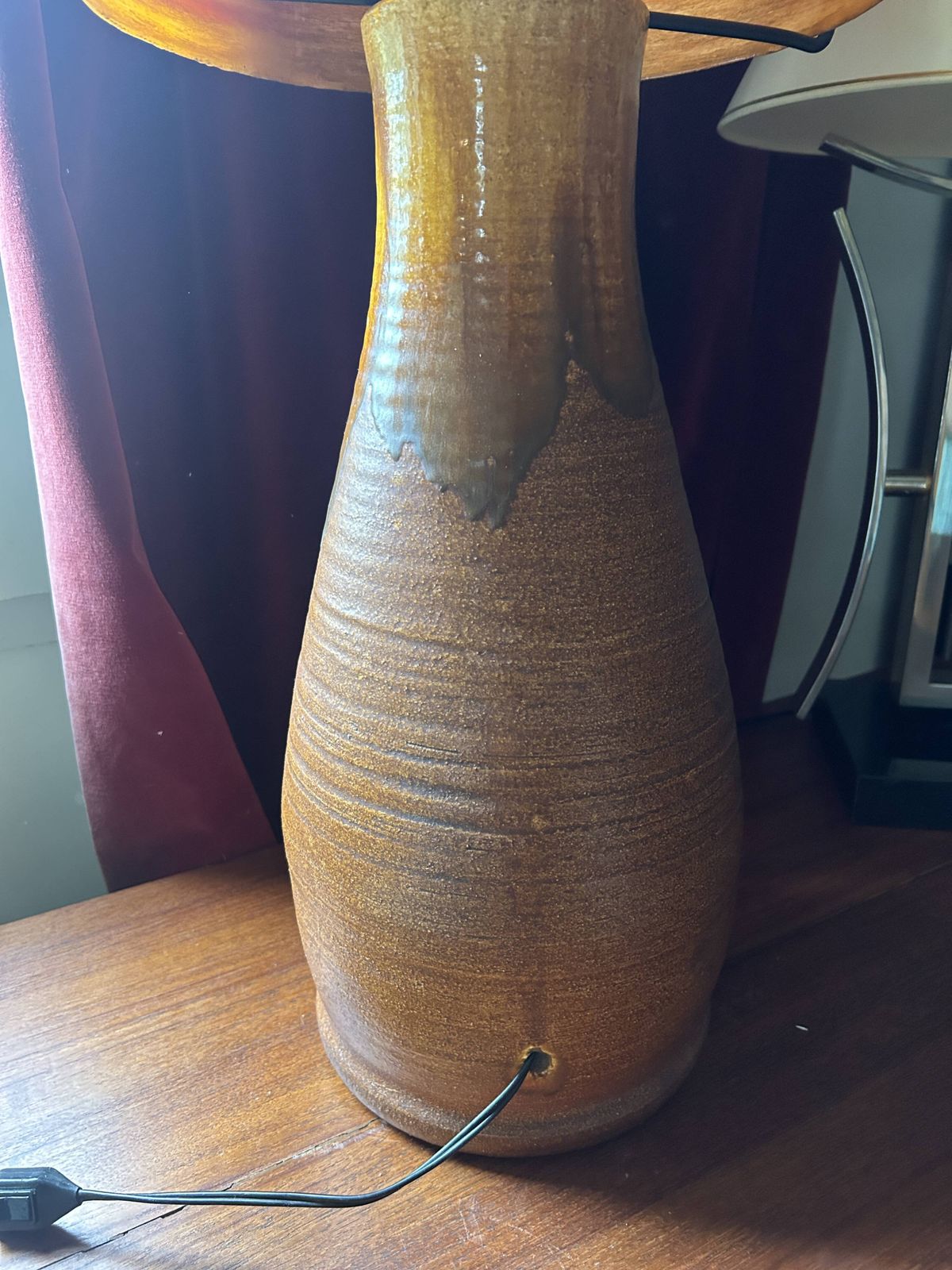 Accolay Lamp In Terracotta, Resin Lampshade With Double Lighting 1960 photo vinterior
