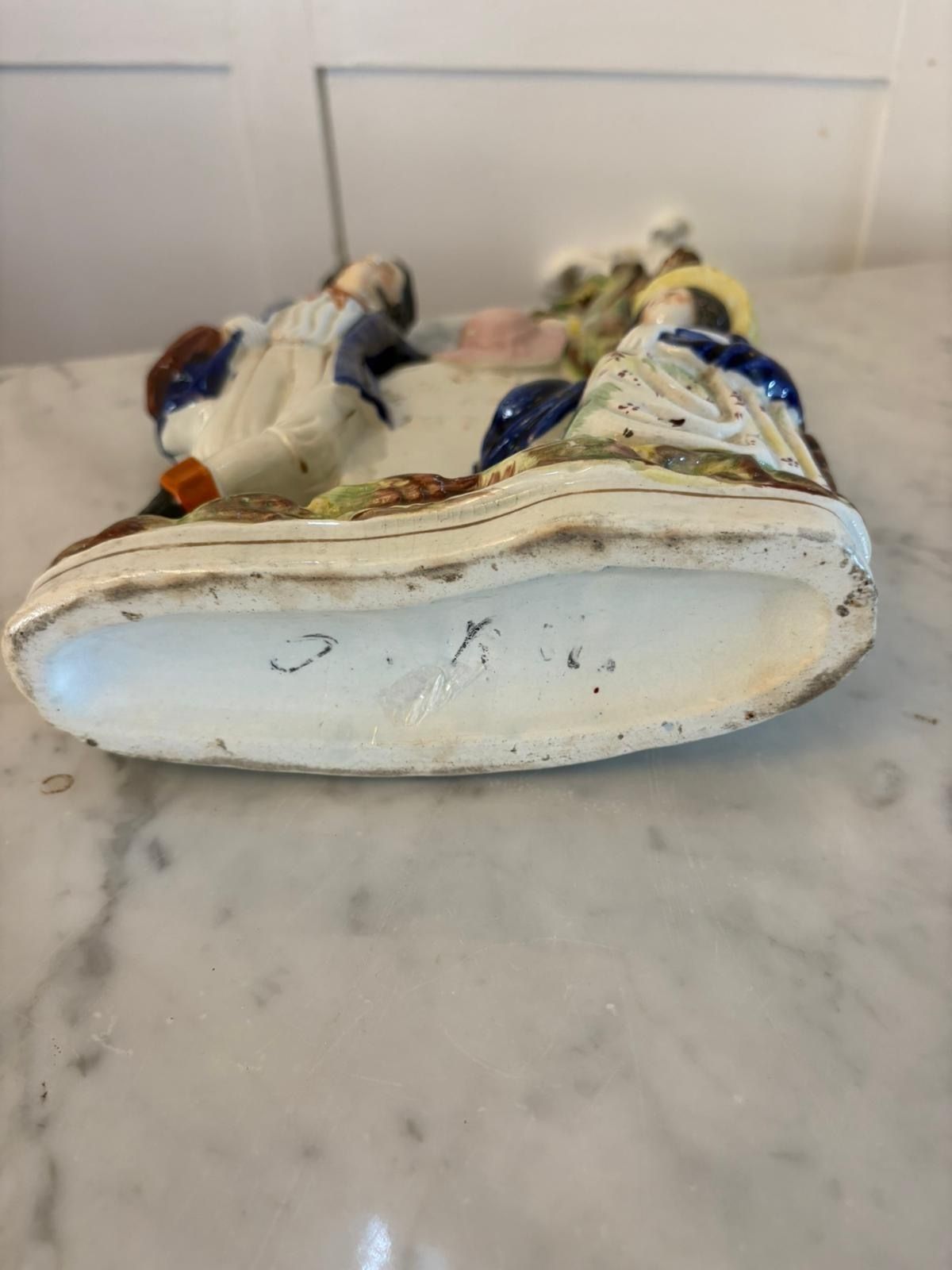 Antique Staffordshire Pottery Figure Spill Vase Man And Woman photo 395.0