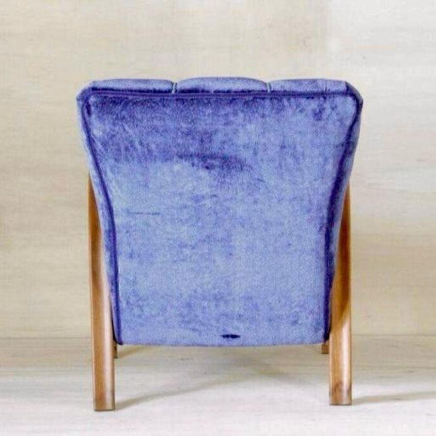 1920 Art Deco Blue Velvet Armchair, Solid Beech Wood, France photo 1200.0