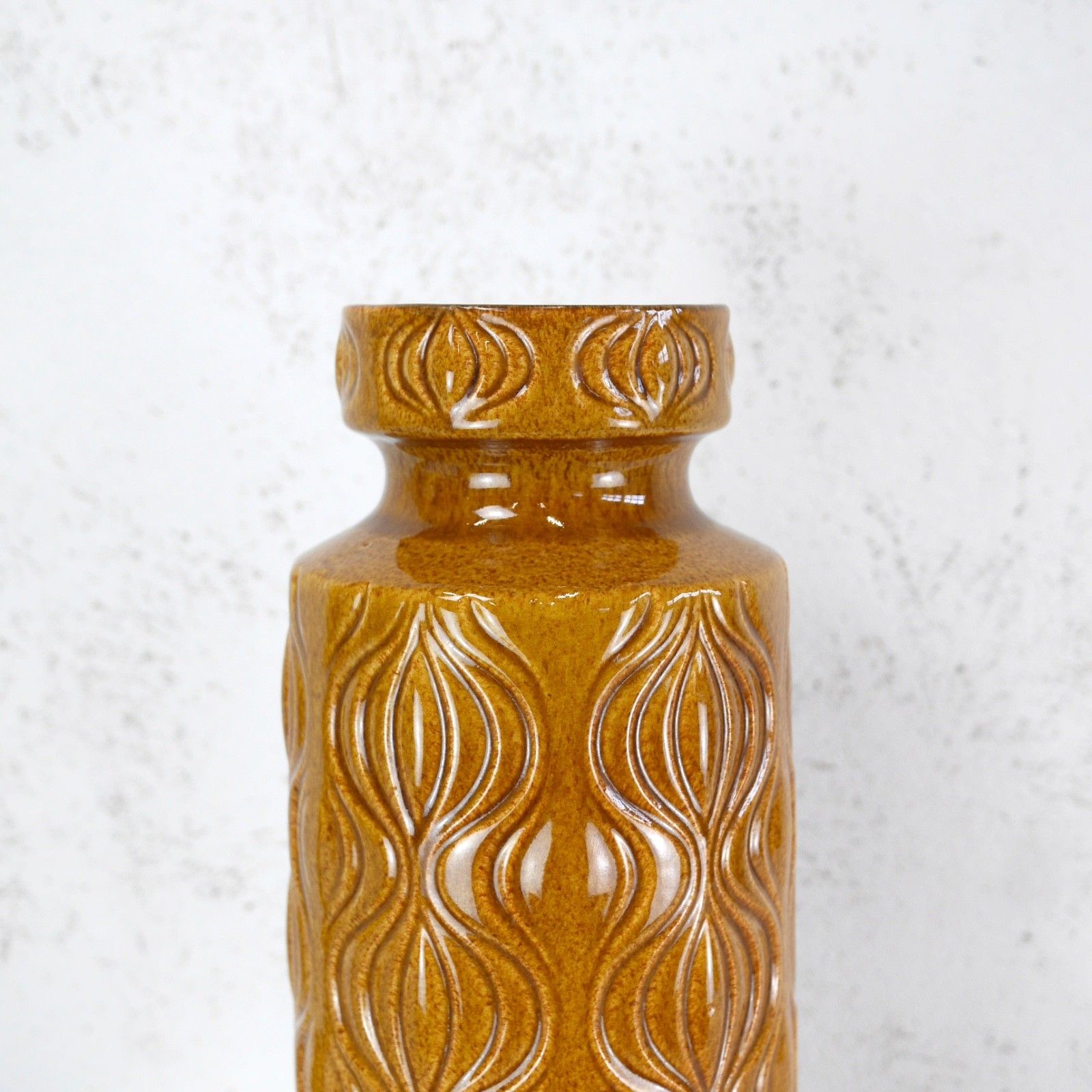 Large Vintage Mid Century Ochre Onion Vase West Germany Scheurich 40cm #103150 photo buy