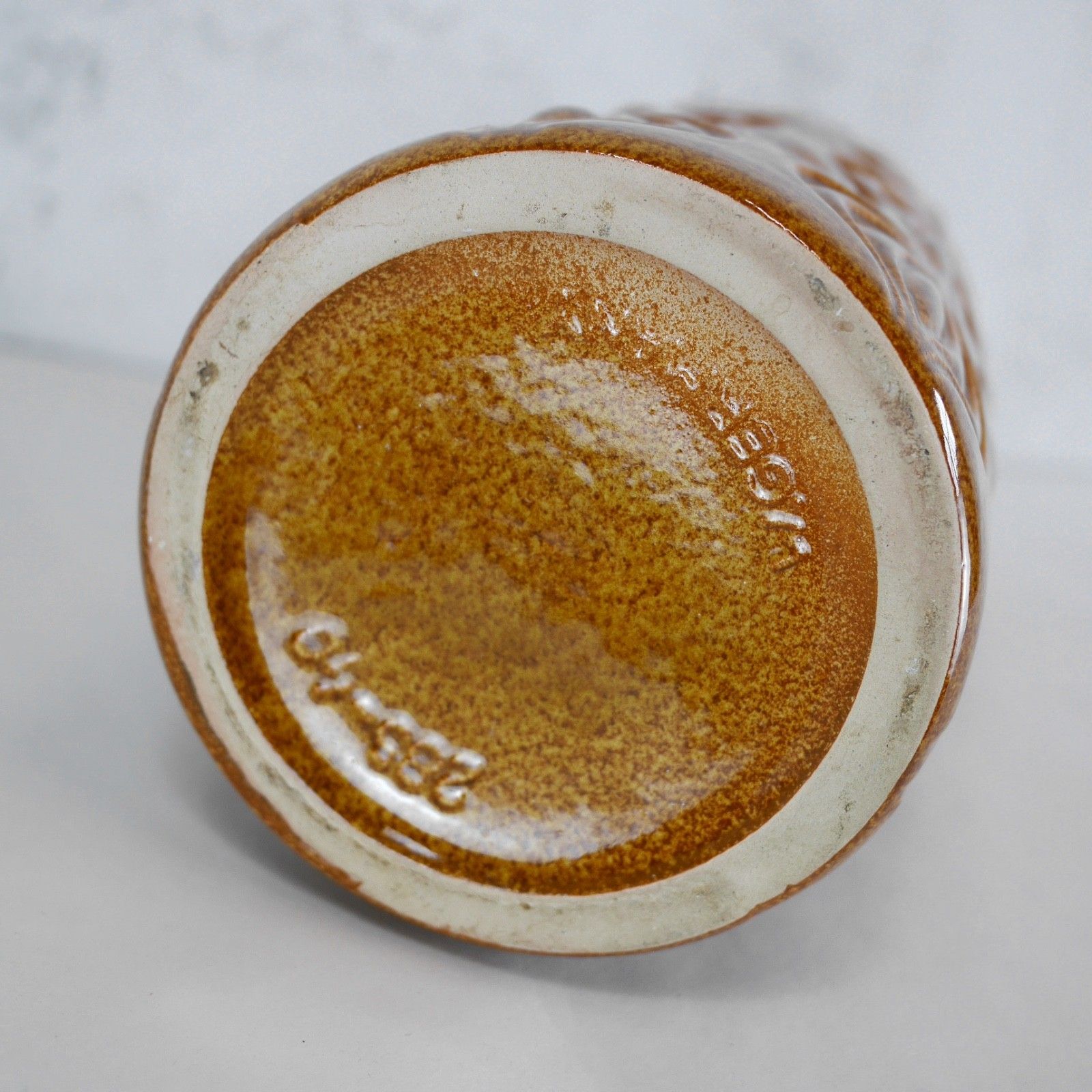 Home Decor Large Vintage Mid Century Ochre Onion Vase West Germany Scheurich 40cm #103150 photo