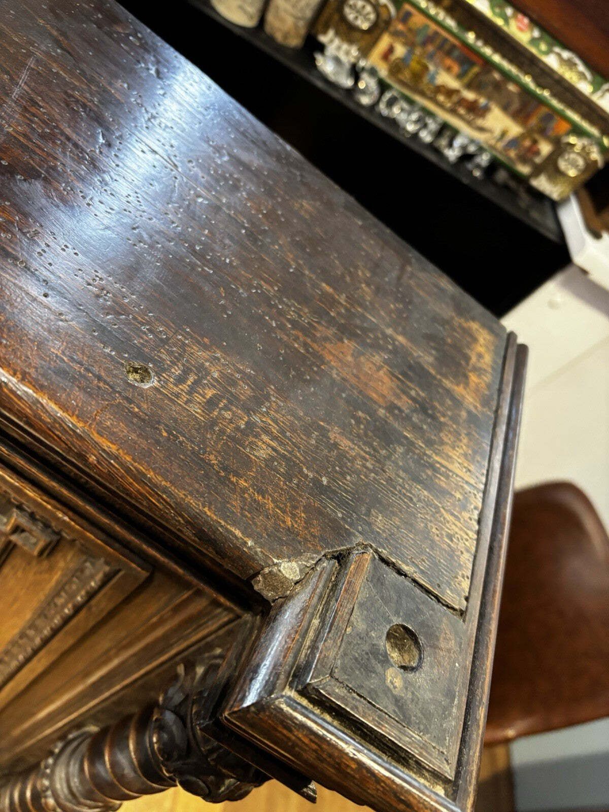 Victorian Tobacconist Carved Oak Pipe Cabinet With Pipe Collection photo Furniture
