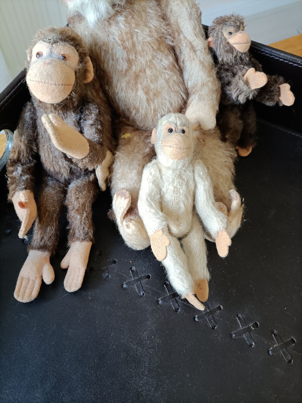 Collection Of 4 Articulated  Mohair Monkeys. Could Be Schuco photo furniture