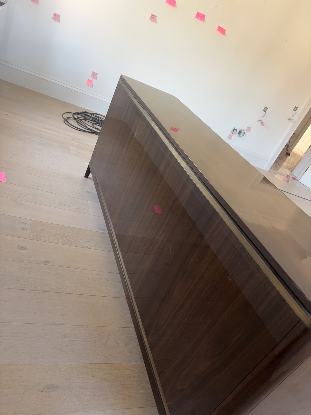 Luxury Art Deco Style Sideboard – High Gloss Wood & Brass Detail photo Furniture
