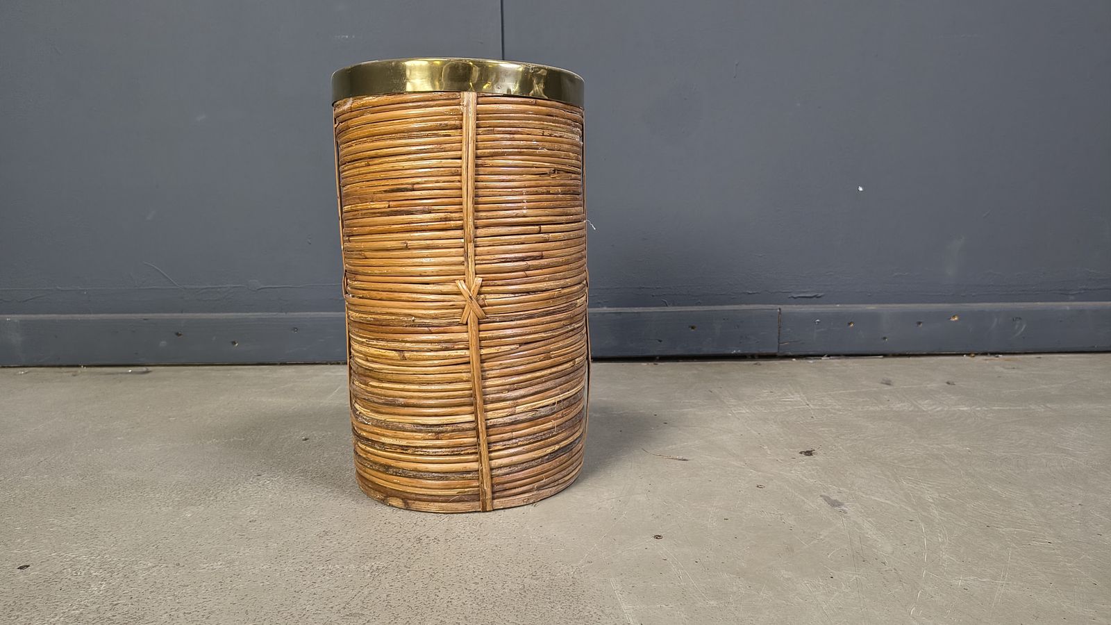 Italian Copper And Bamboo Umbrella Stand, 1960s photo furniture