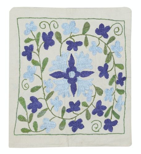 16"X18" Embroidered Throw Pillow. Handmade Cushion Cover. Cotton Lace Pillow