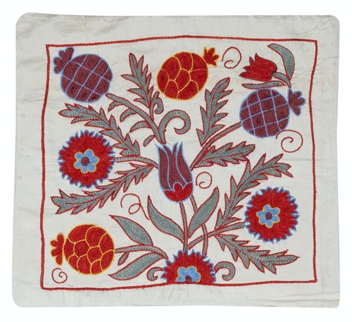 19"X21" Cotton Pillow Cover. Handmade Cushion Cover. Embroidered Lace Pillow