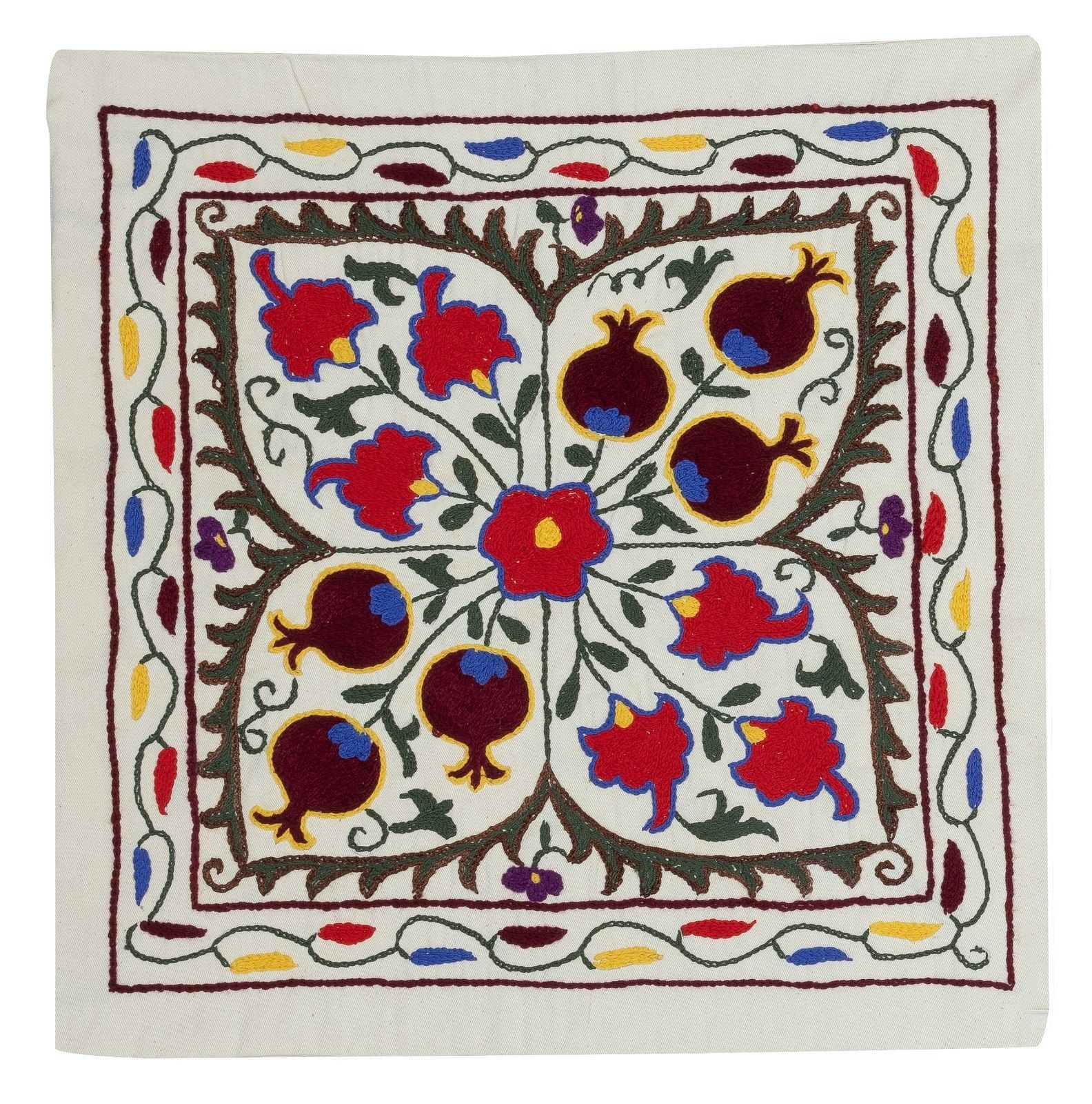 Housse de coussin 100 % coton, 45 x 45 cm. Taie d'oreiller brodée. Neuf photo for sale