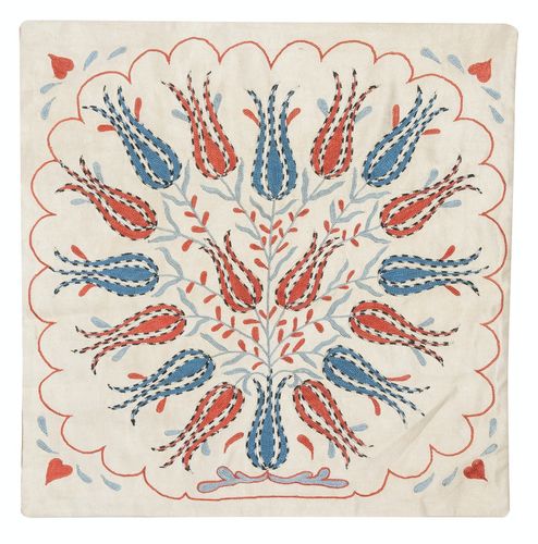 Housse de coussin brodée 100 % soie 20" x 20". Taie d'oreiller faite main. Coussin décoratif neuf