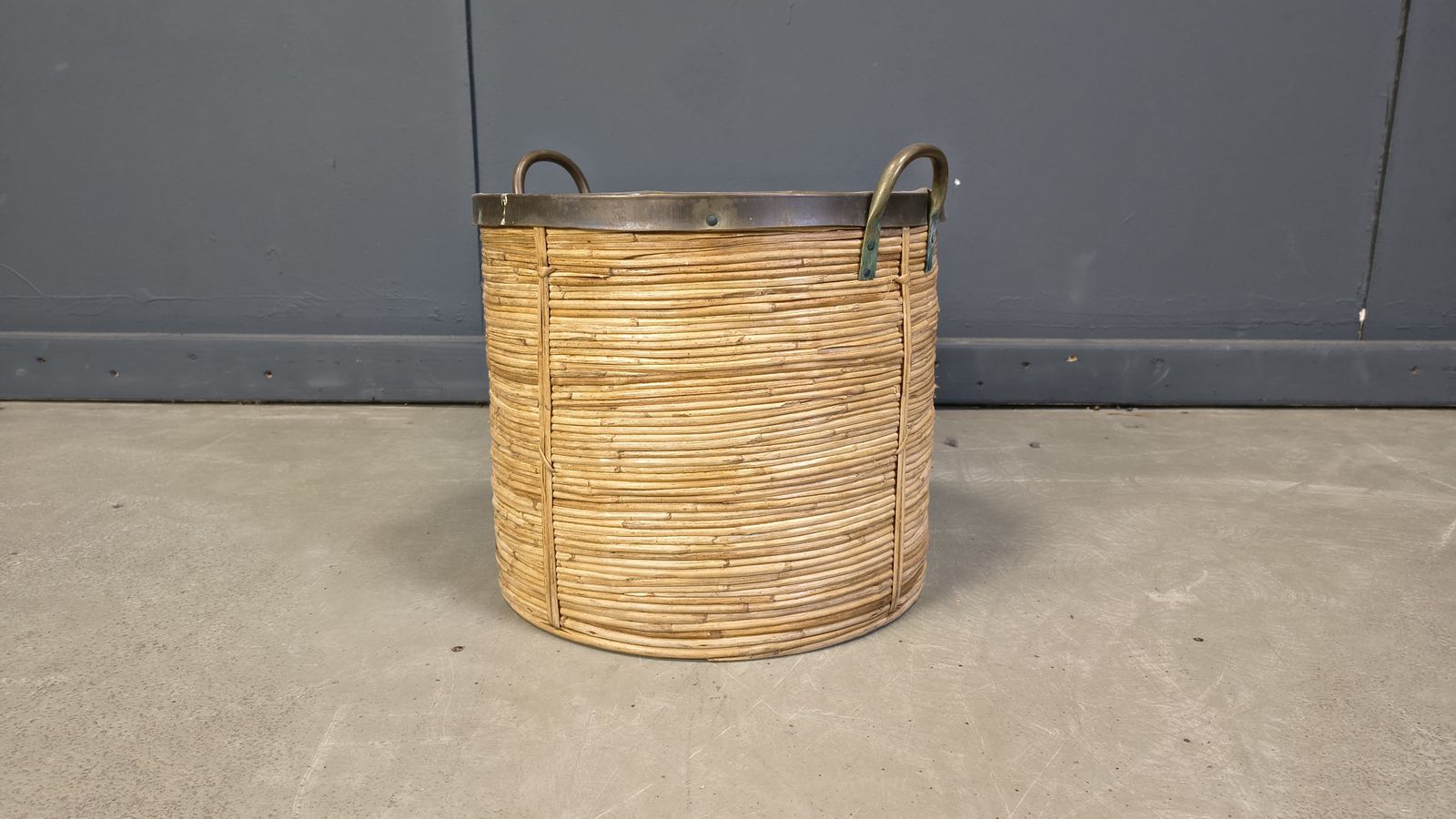 Italian Copper And Bamboo Planter, 1960s