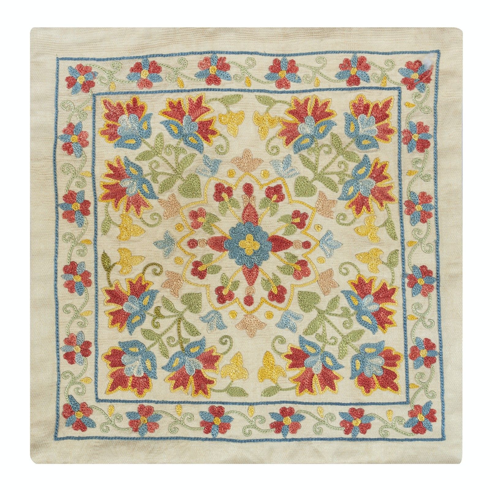 Housse de coussin 100 % soie 30 x 30 cm. Coussin Uzbek. Coussin brodé décoratif photo furniture