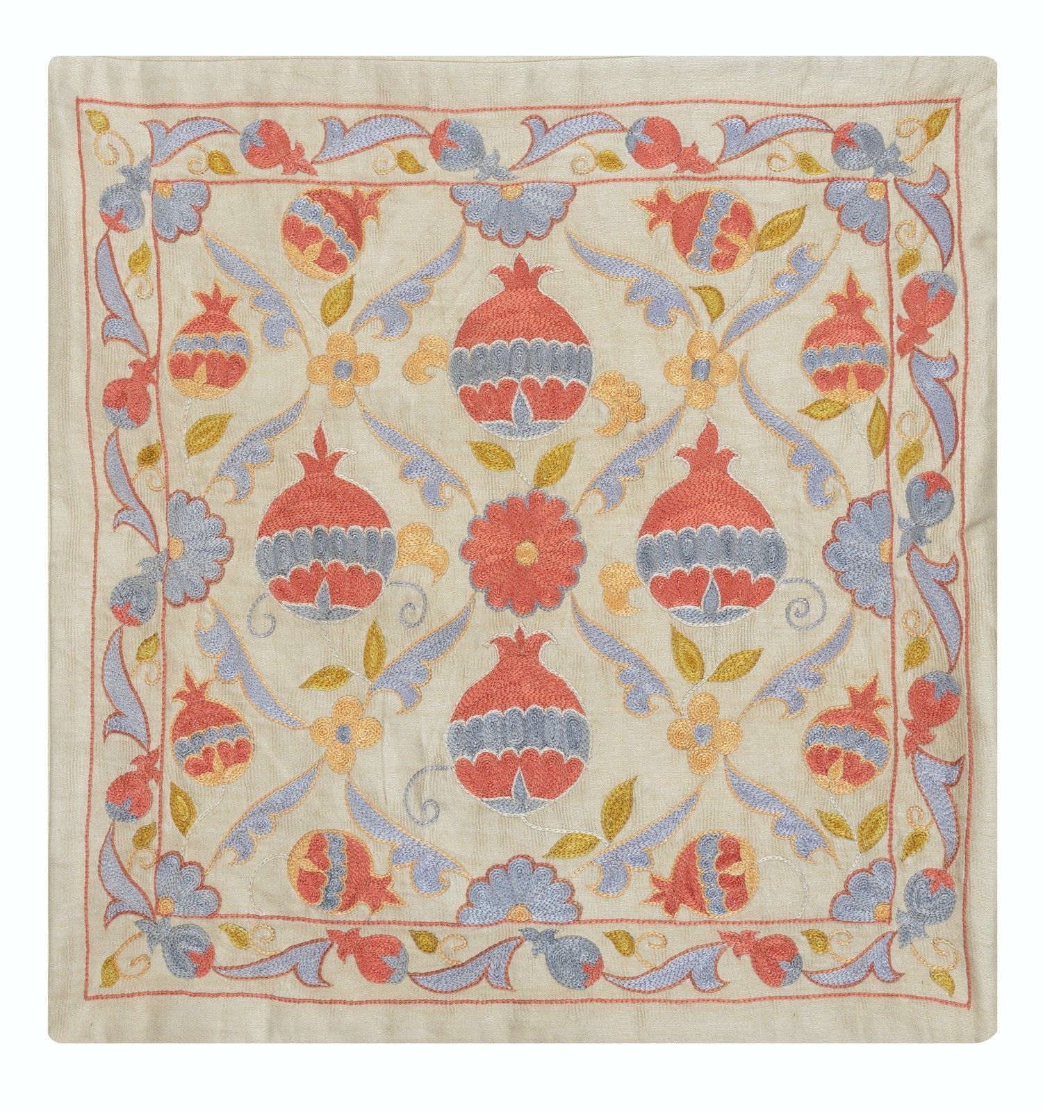 20"X20" Set Of 2 100% Silk Accent Pillow Covers. Embroidered Cushion Covers photo for sale