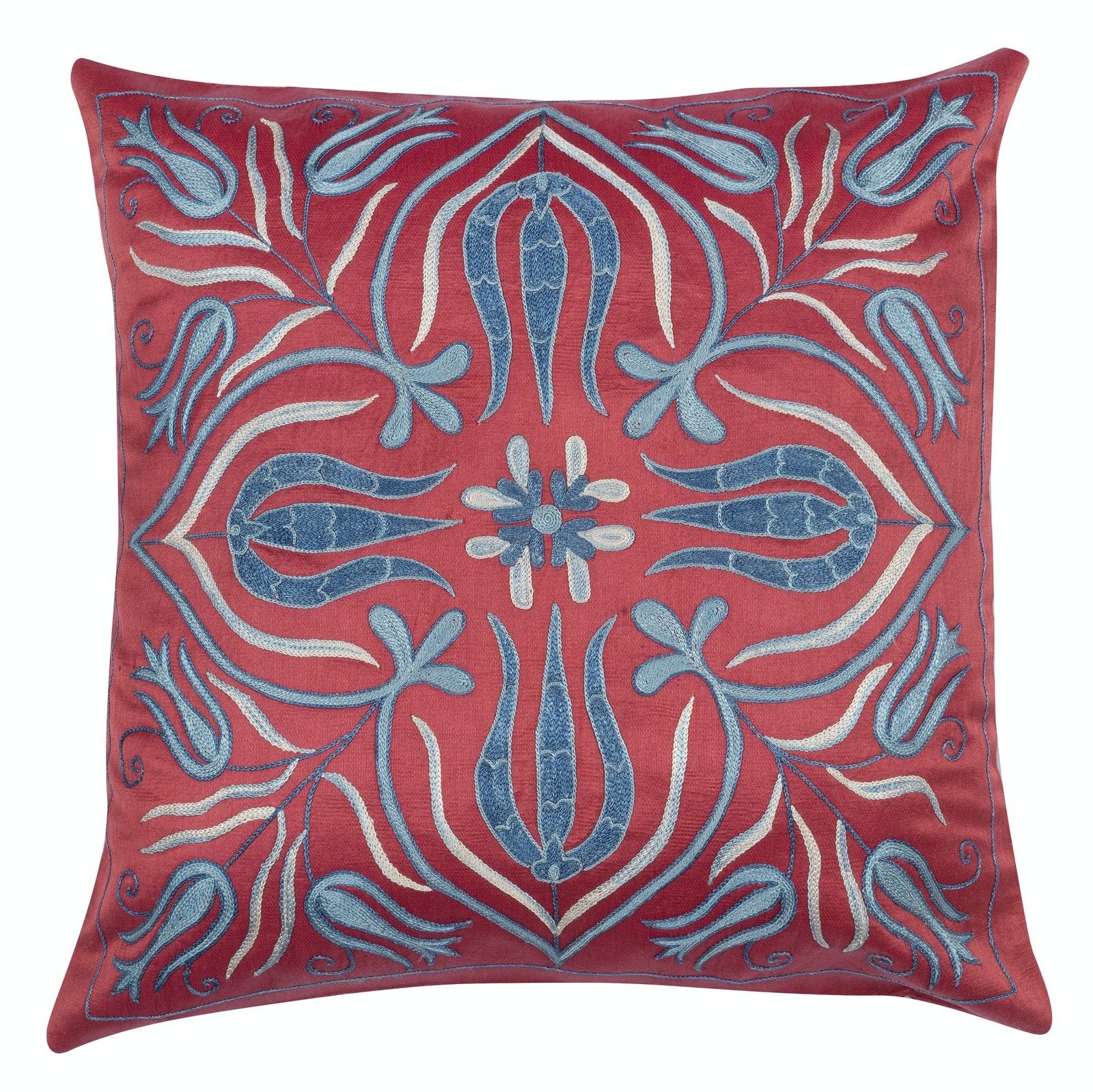 20"X20" Set Of 2 100% Silk Cushion Covers. Embroidered Accent Pillows photo Textiles