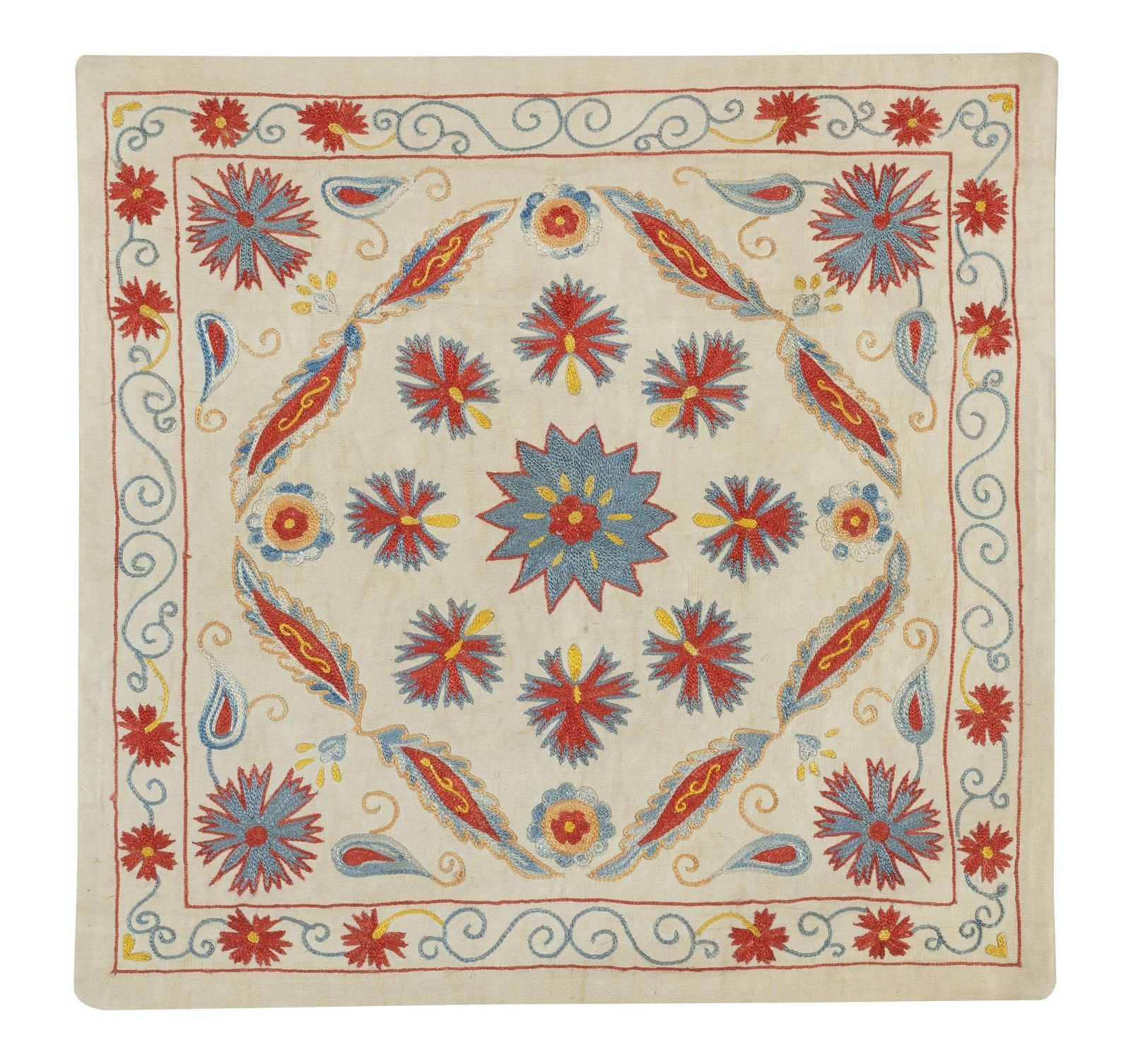 20"X20" Set Of 2 Embroidered 100% Silk Cushion Covers. Handmade Accent Pillows photo 203.0