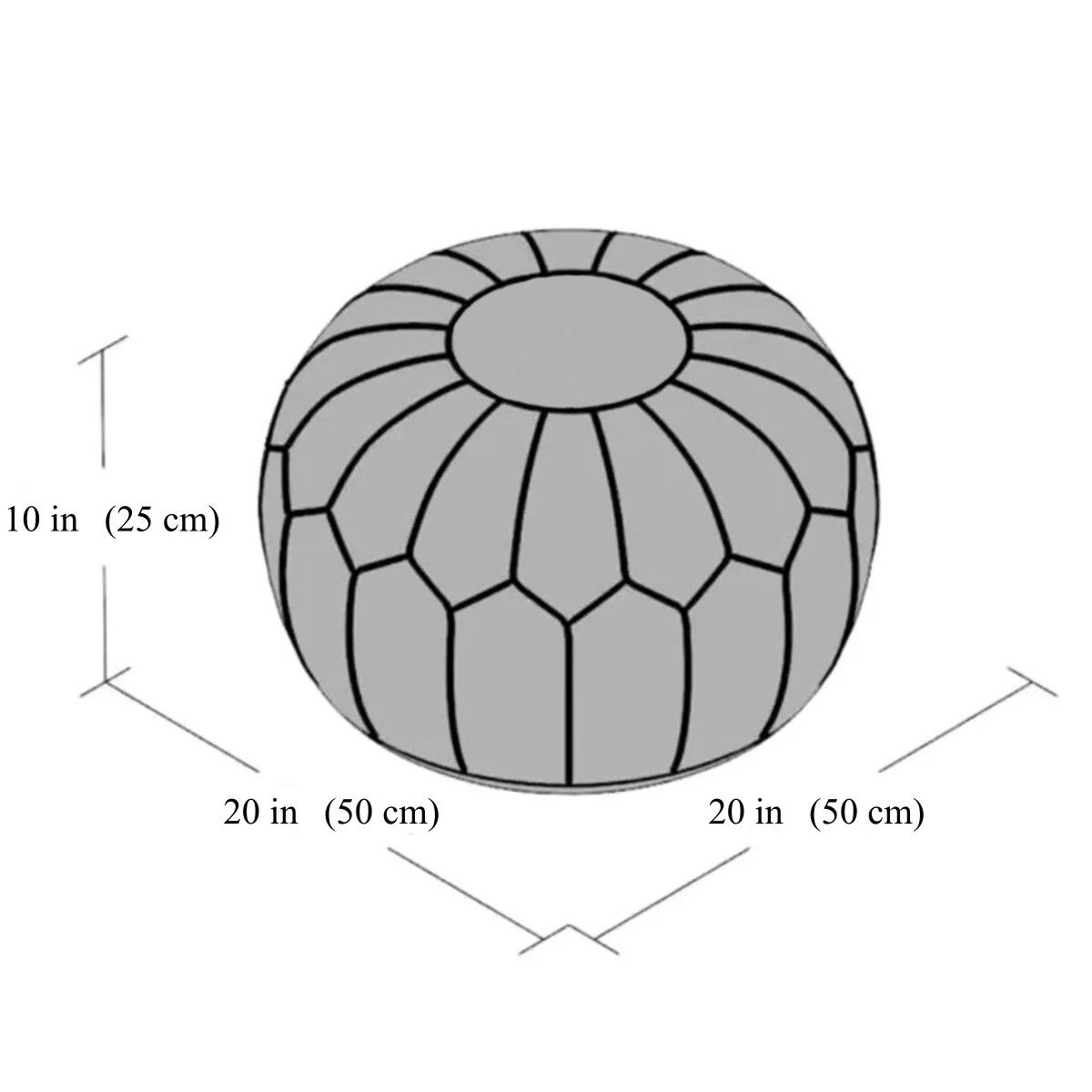 Pouf rond en cuir véritable travaillé à la main, non rembourré, marron, repose-pieds, option personnalisable A photo Mobilier