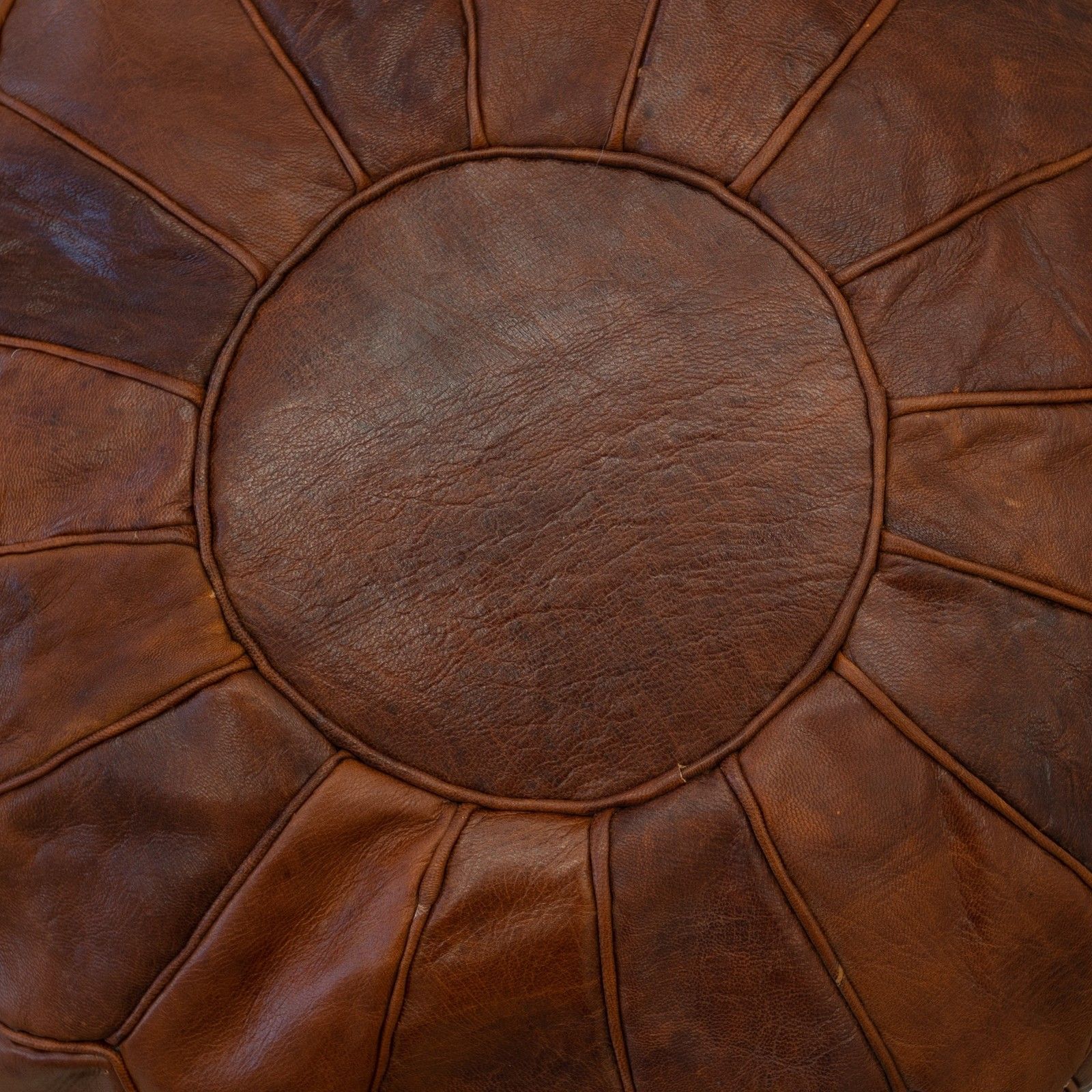 Pouf rond en cuir véritable travaillé à la main, non rembourré, marron, repose-pieds, option personnalisable A photo 171.0