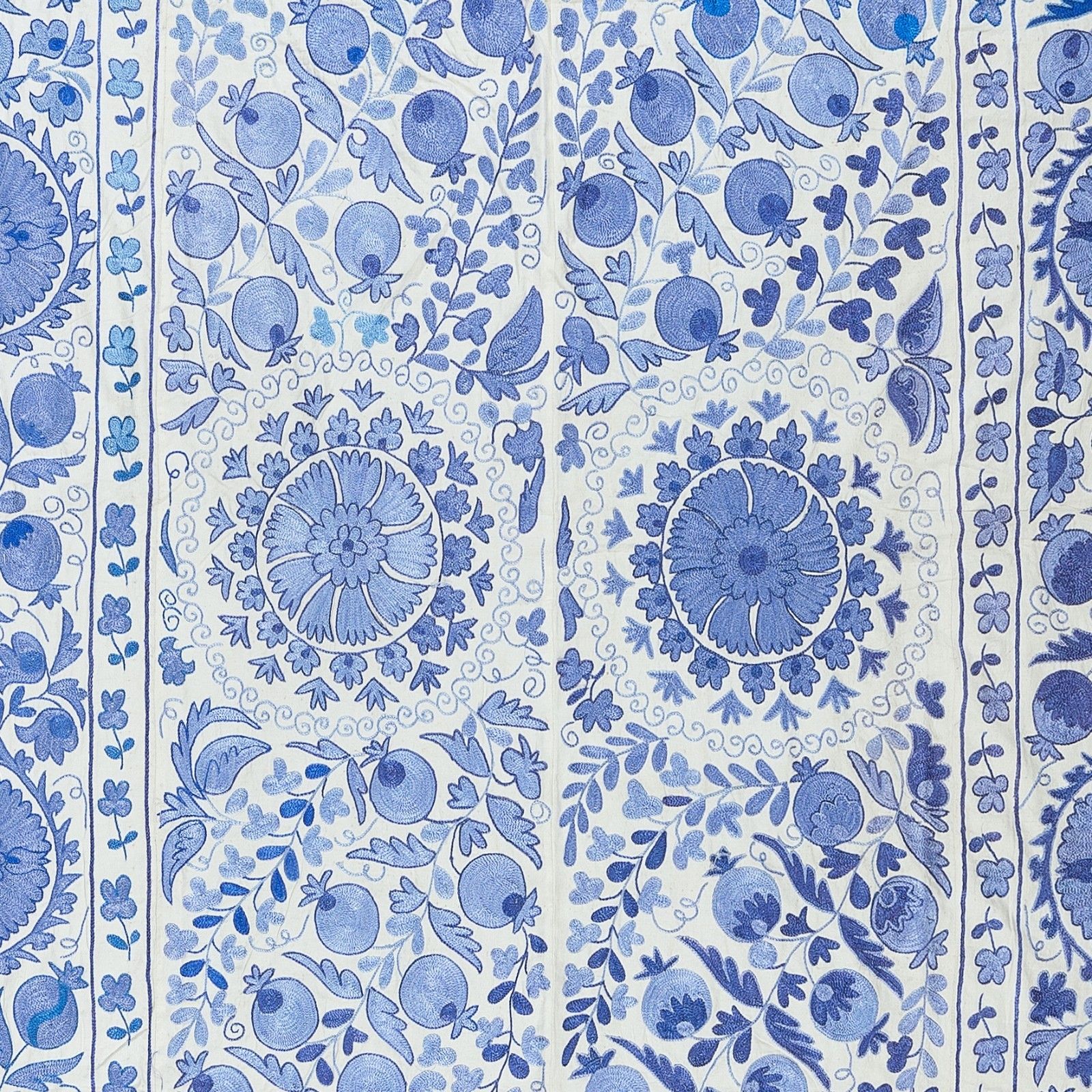 6.3x8.3 Ft Silk Wall Hanging, Embroidered Bedspread, Blue Tablecloth, New Throw photo furniture