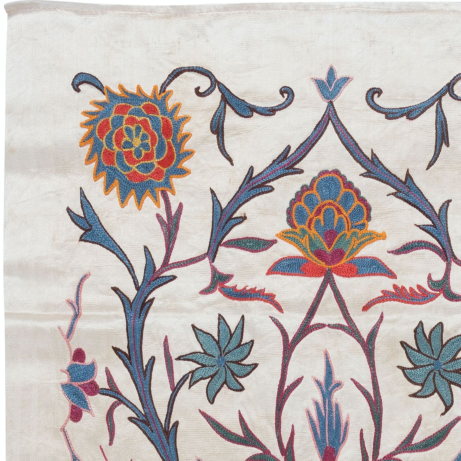 Tenture murale 53 x 103 cm en soie 100 % à motifs floraux, tapisserie ouzbèke brodée photo furniture