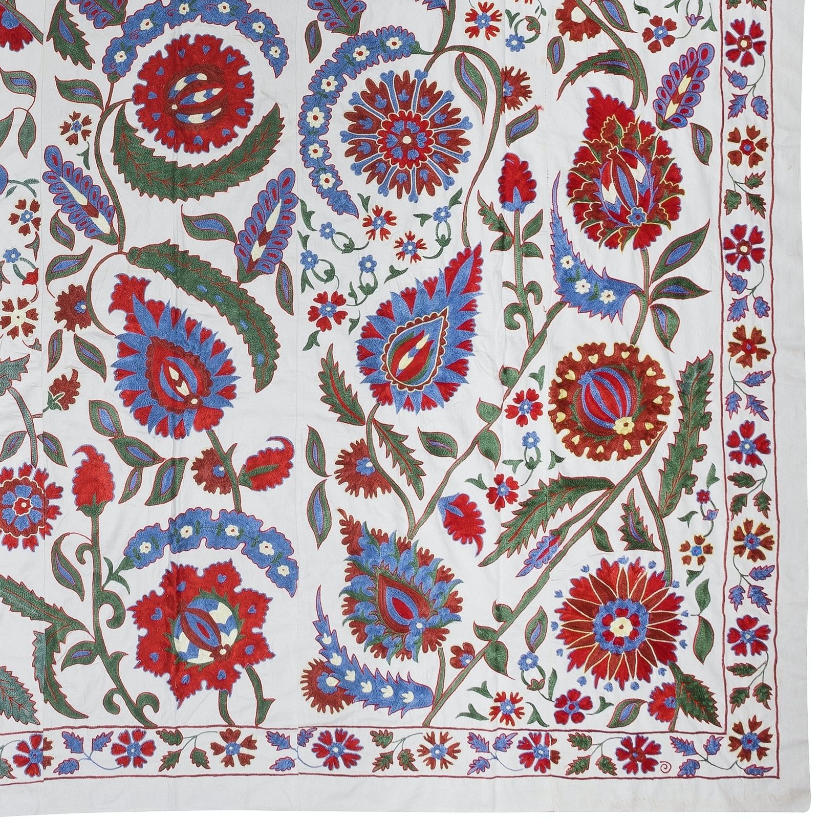7.6x10.6 Ft Silk Embroidery Wall Hanging, Crochet Bedspread, Boho Wall Decor photo for sale
