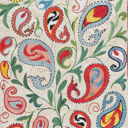 Tenture murale traditionnelle 100 % soie, 21 x 36 in. Nappe brodée. Décoration murale St59 photo 277.0