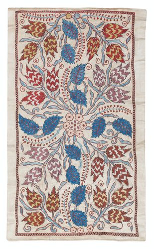 21x34 In Embroidered 100% Silk Wall Hanging. New Tablecloth. Boho Wall Decor