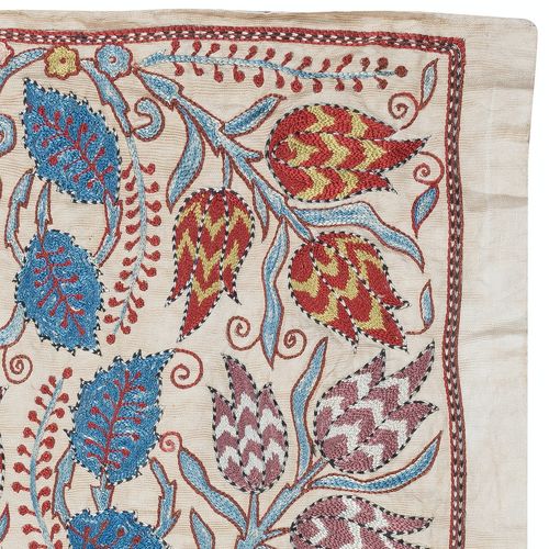 21x34 In Embroidered 100% Silk Wall Hanging. New Tablecloth. Boho Wall Decor photo for sale