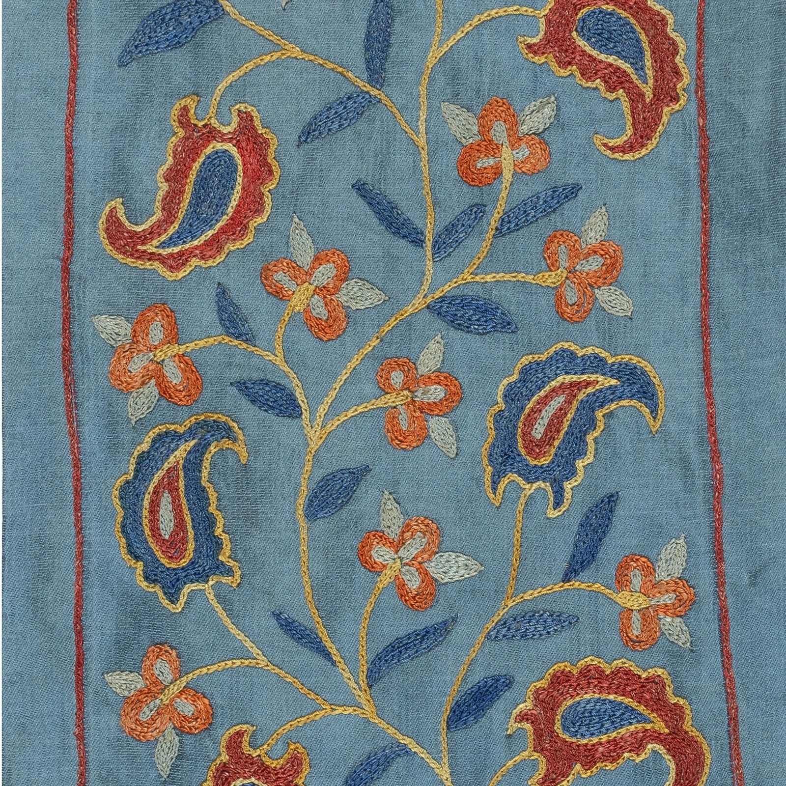 9"X22" Embroidered All Silk Wall Hanging. Boho Wall Decor. Traditional Tapestry photo Art