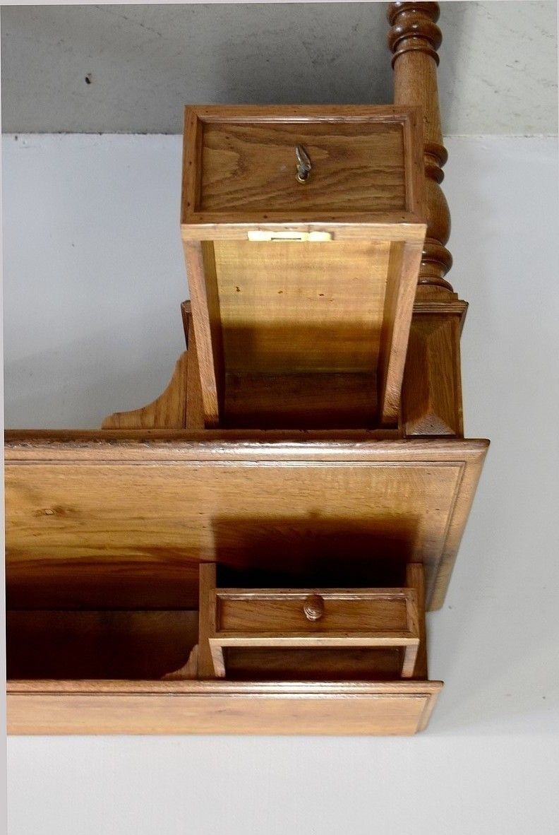 Office Gradin Louis Philippe Oak 19th photo vintage
