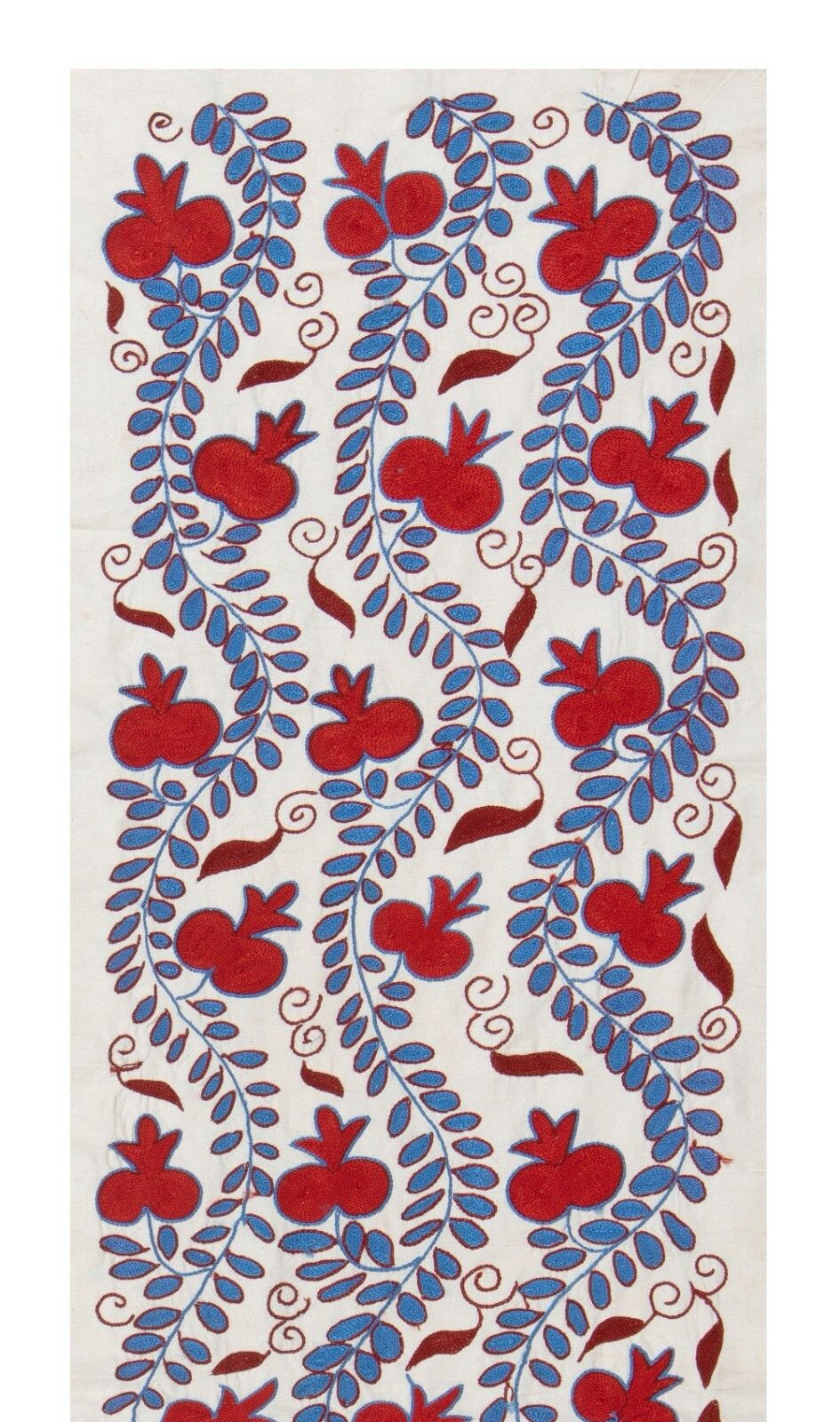 Nappe textile Suzani asiatique 1,7 x 6,3 ft. Couvre-lit brodé en coton et soie photo furniture