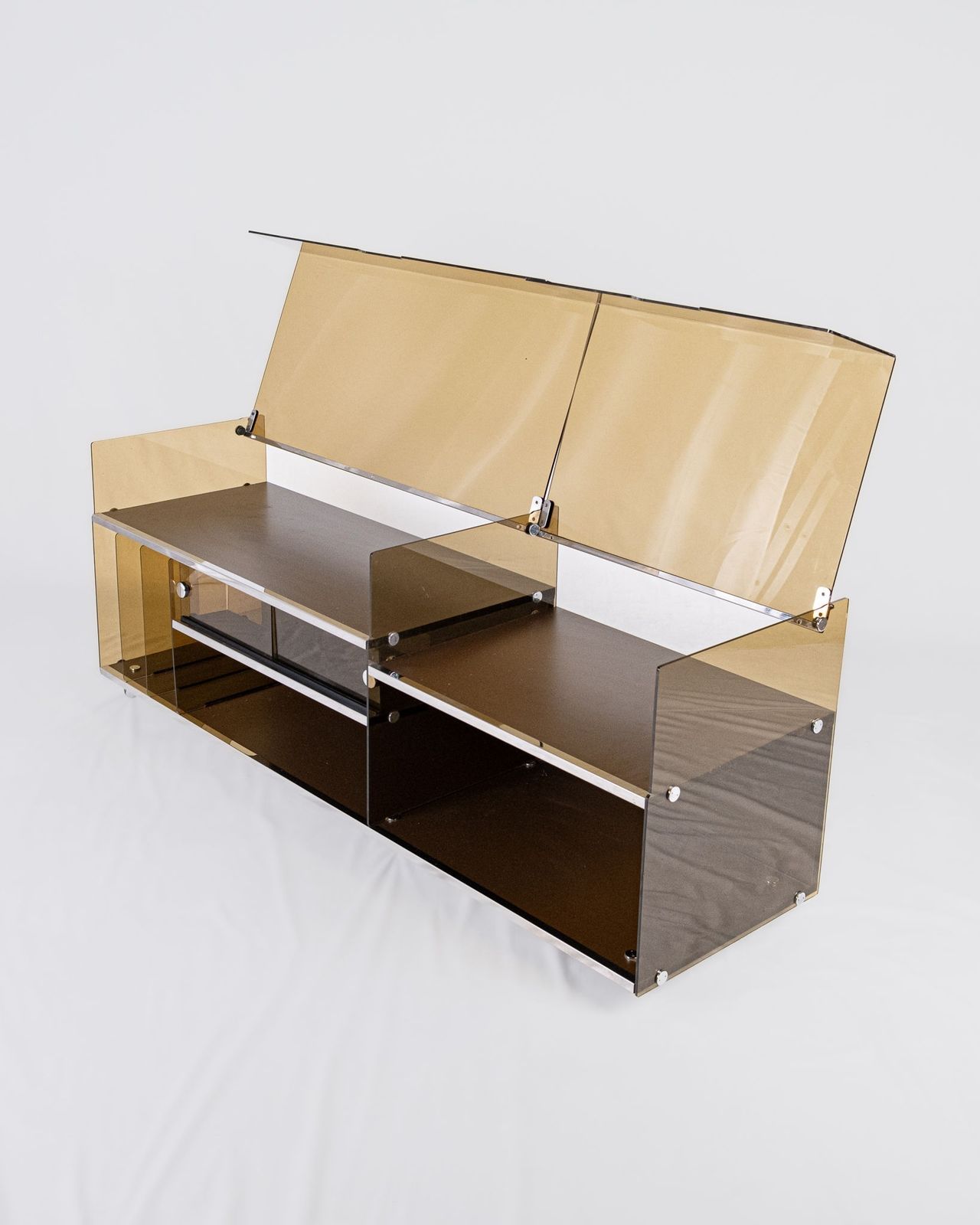 Hi Fi Sideboard In Smoked Plexiglas, Made In France, 1970s photo vinterior