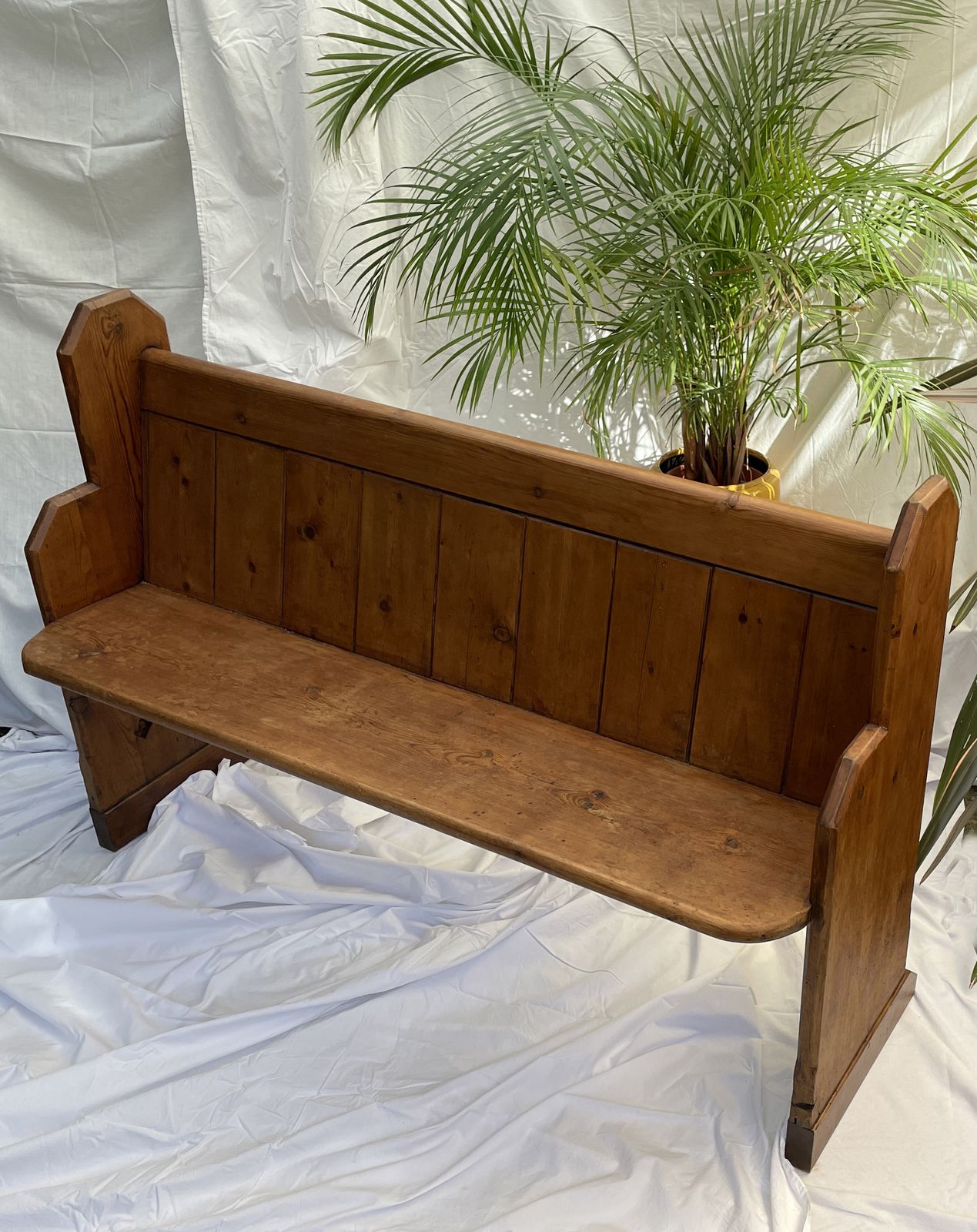 Antique Pitch Pine Church Pew, 19th Century photo furniture